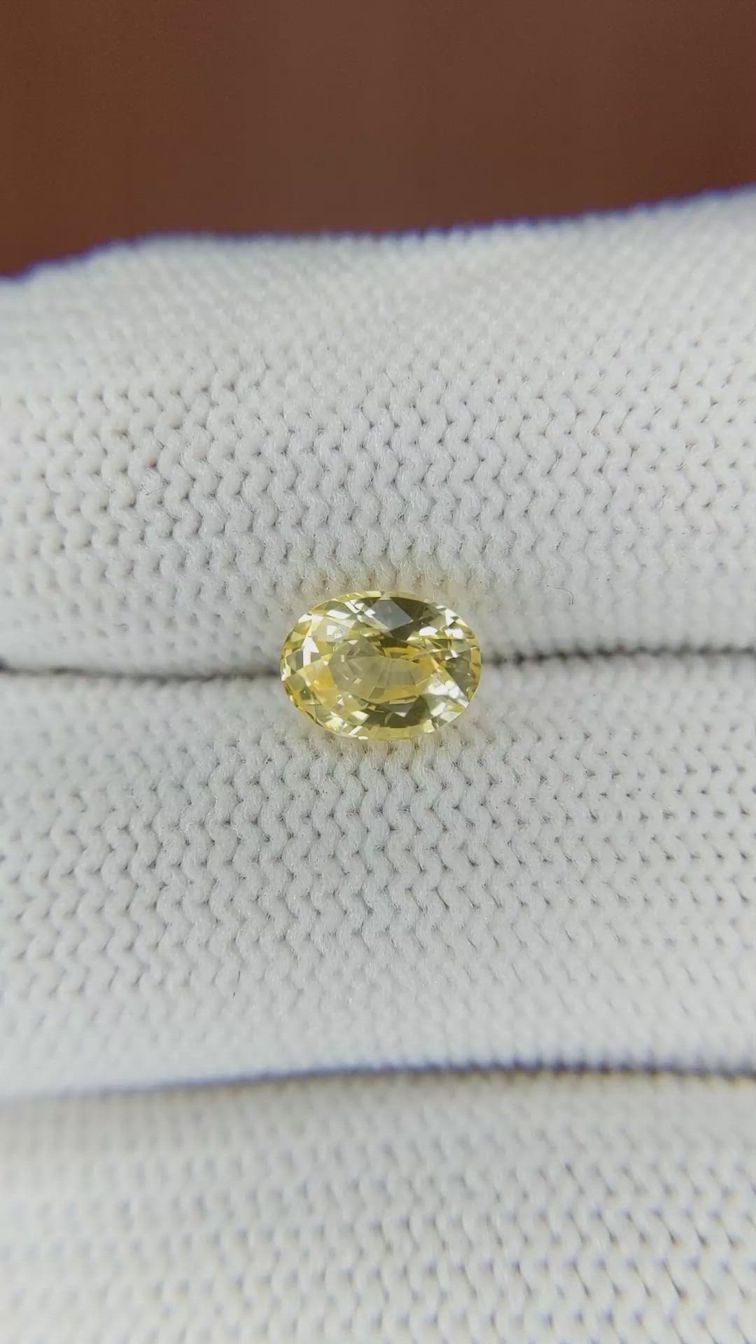 1.65 Ct. Yellow Sapphire from Ceylon (Sri Lanka) Size Video
