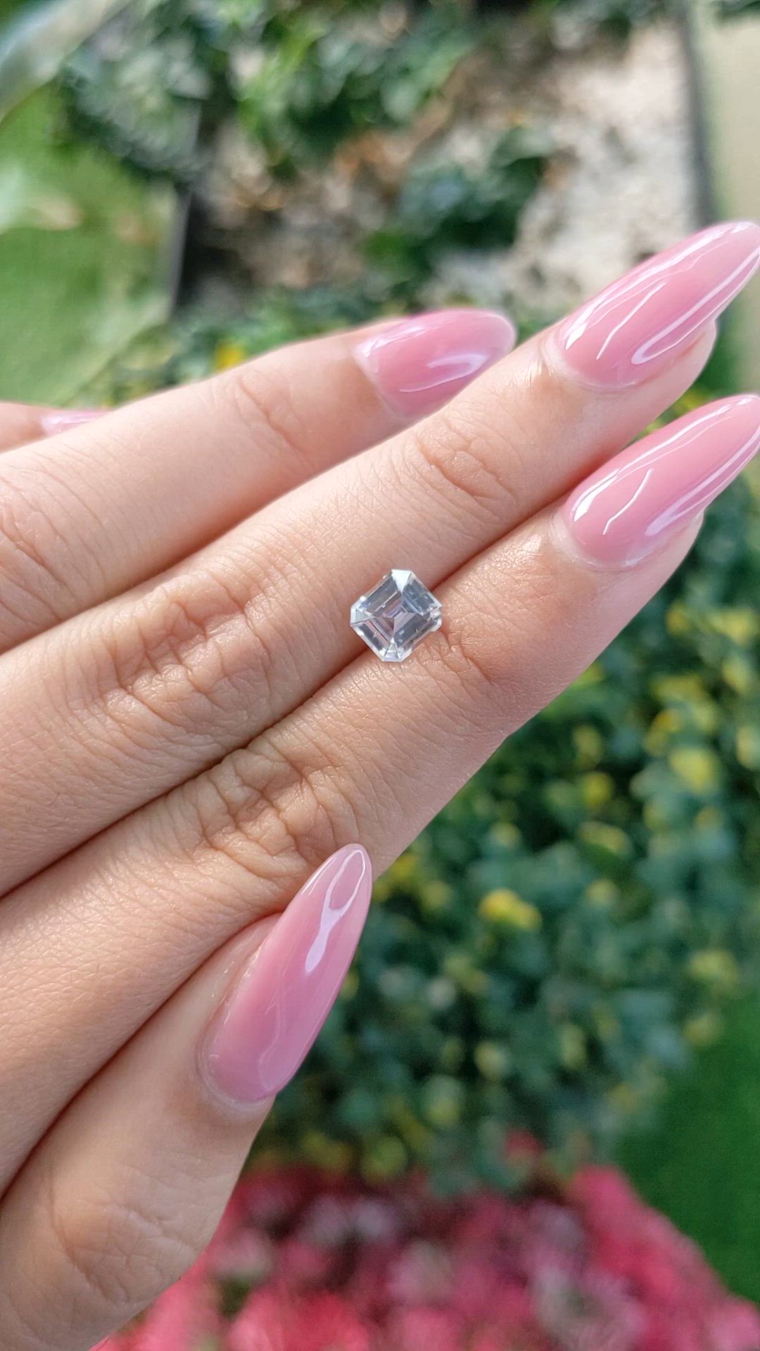 1.23 Ct. White Sapphire from Ceylon (Sri Lanka) Size Video