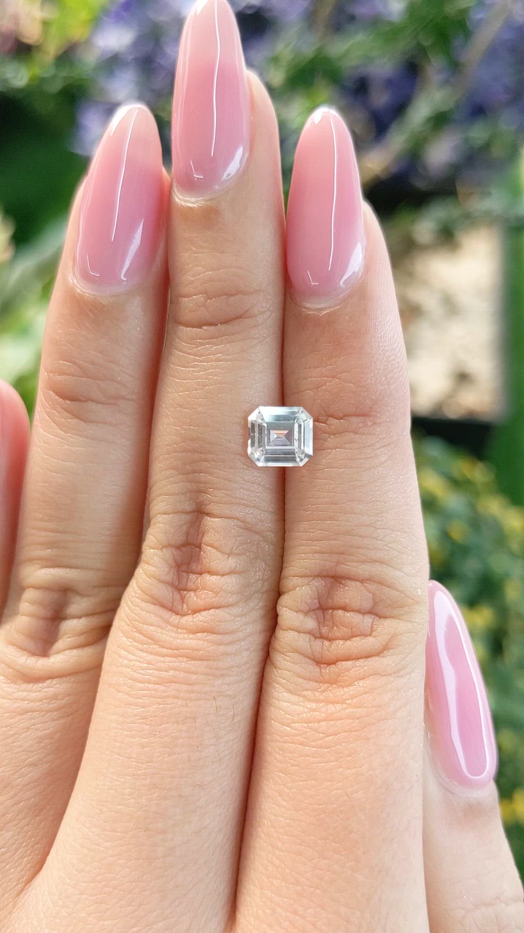 1.23 Ct. White Sapphire from Ceylon (Sri Lanka) Size Video