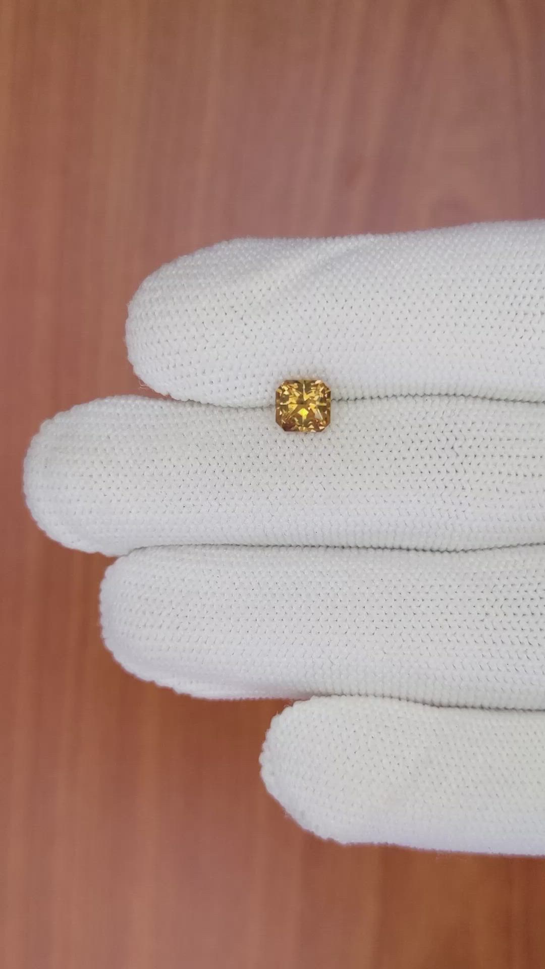1.20 Ct. Yellowish Orange Sapphire from Ceylon (Sri Lanka) Size Video