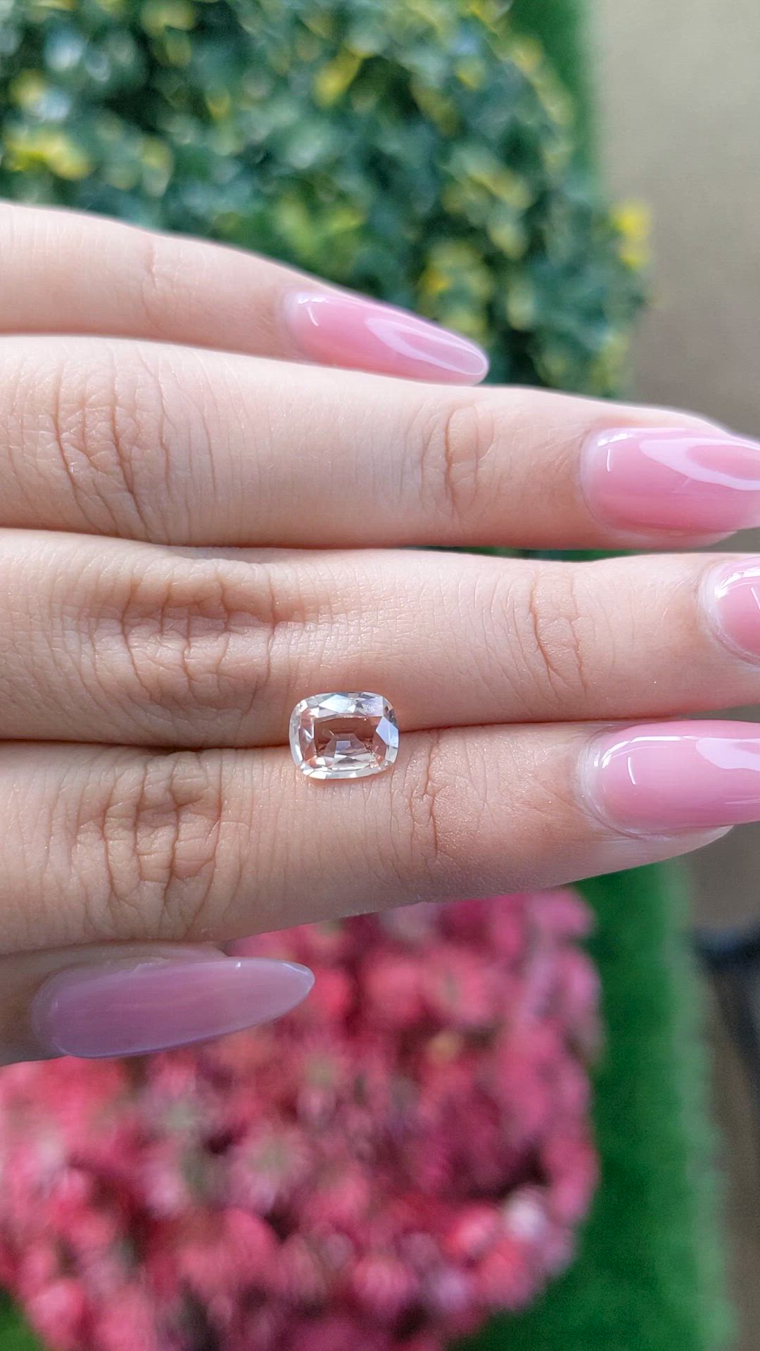 1.70 Ct. Peach Sapphire from Ceylon (Sri Lanka) Size Video