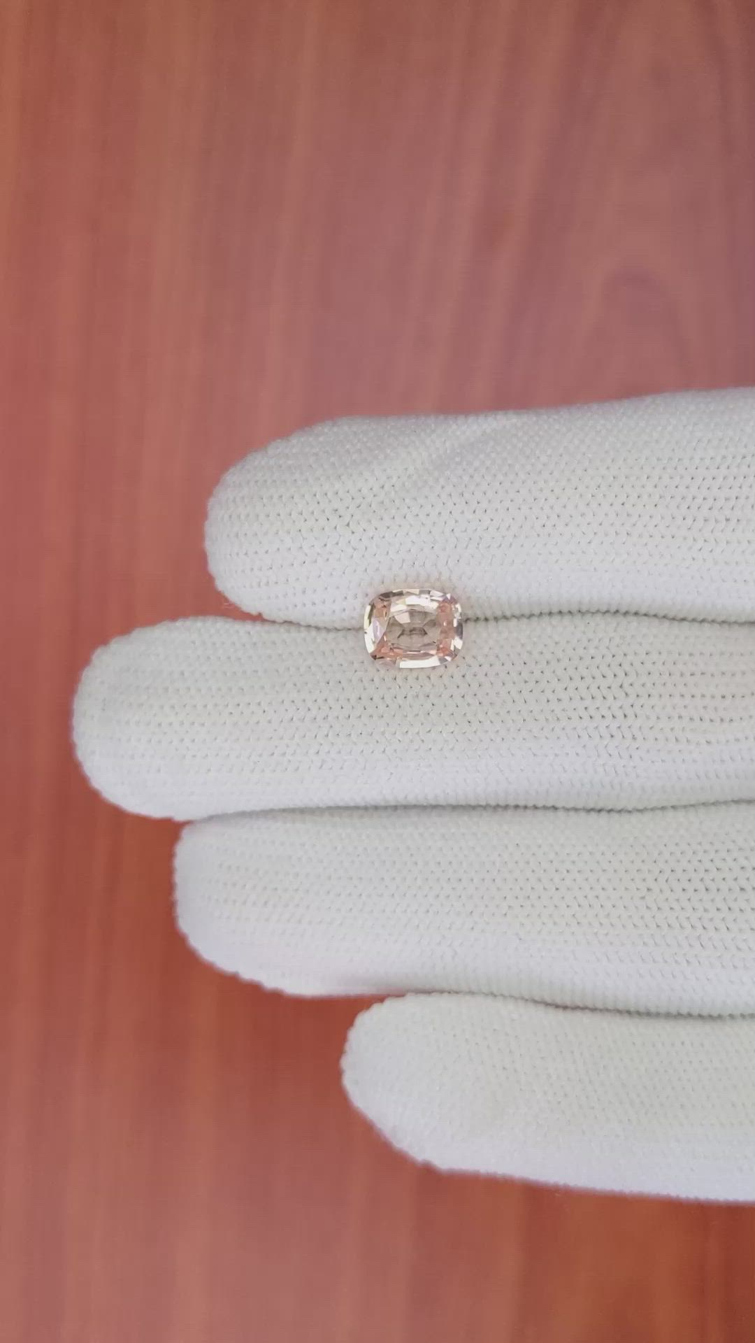 1.70 Ct. Peach Sapphire from Ceylon (Sri Lanka) Size Video