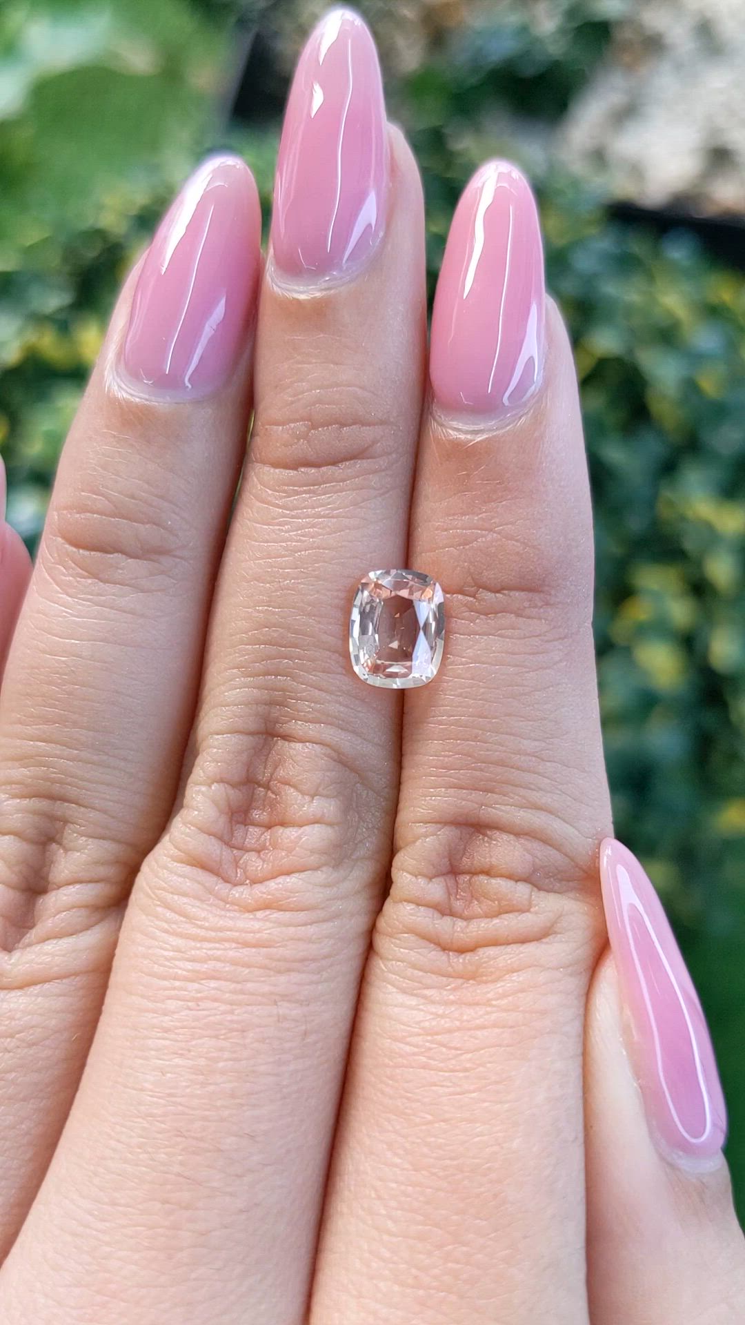 1.70 Ct. Peach Sapphire from Ceylon (Sri Lanka) Size Video