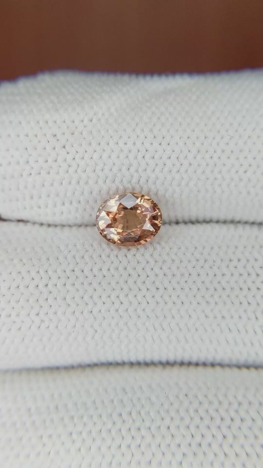 1.33 Ct. Orangish Brown Sapphire from Ceylon (Sri Lanka) Size Video