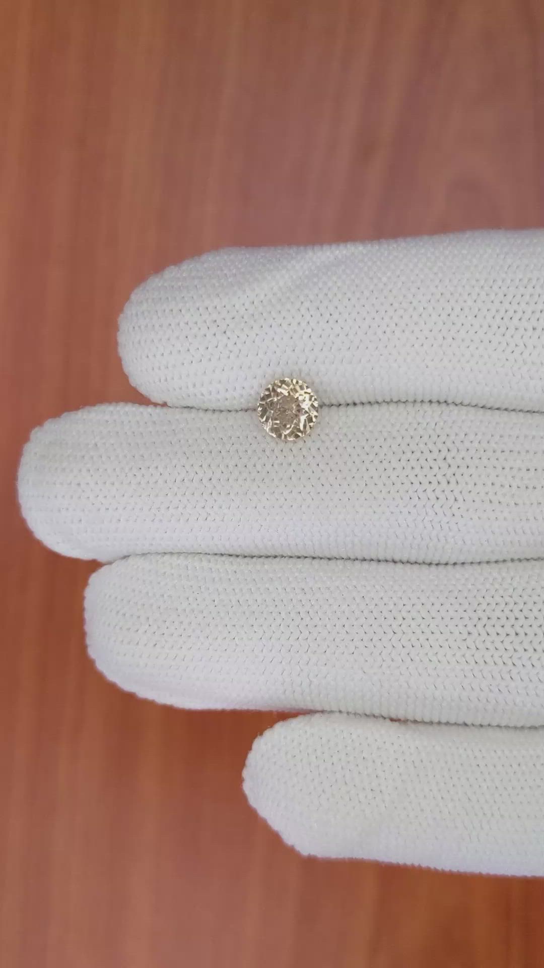 1.21 Ct. Peach Sapphire from Ceylon (Sri Lanka) Size Video