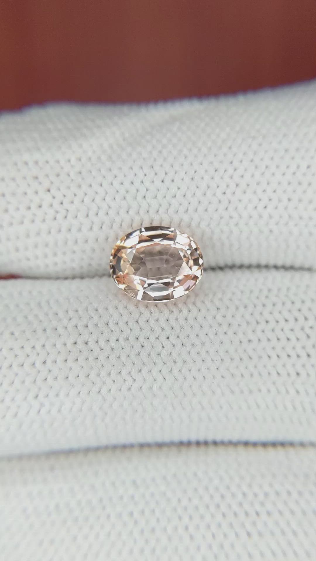 2.55 Ct. Peach Sapphire from Ceylon (Sri Lanka) Size Video