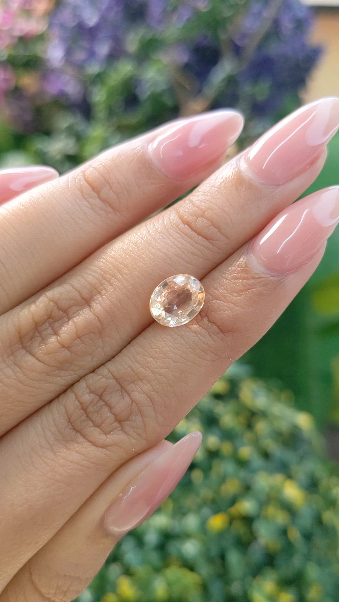 2.55 Ct. Peach Sapphire from Ceylon (Sri Lanka) Size Video