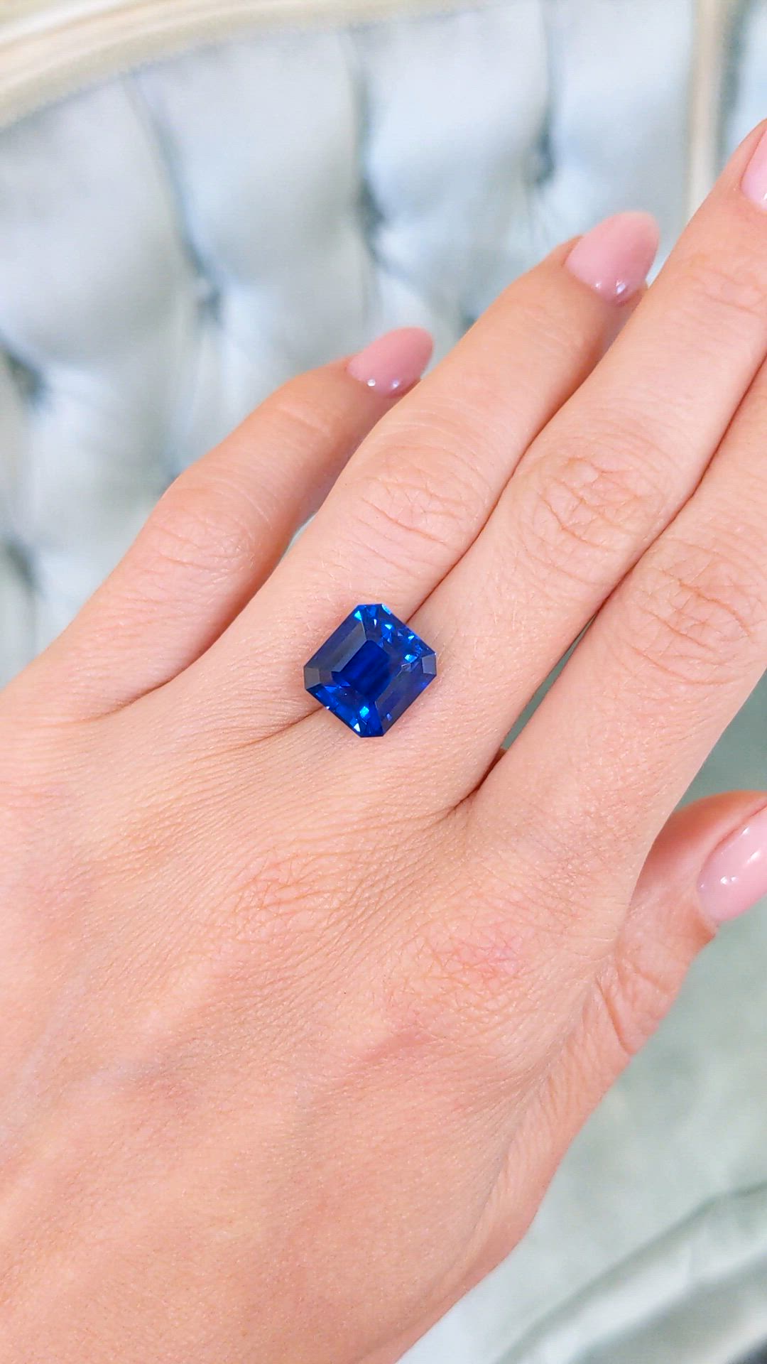 7.57 Ct. Blue Sapphire from Ceylon (Sri Lanka) Size Video