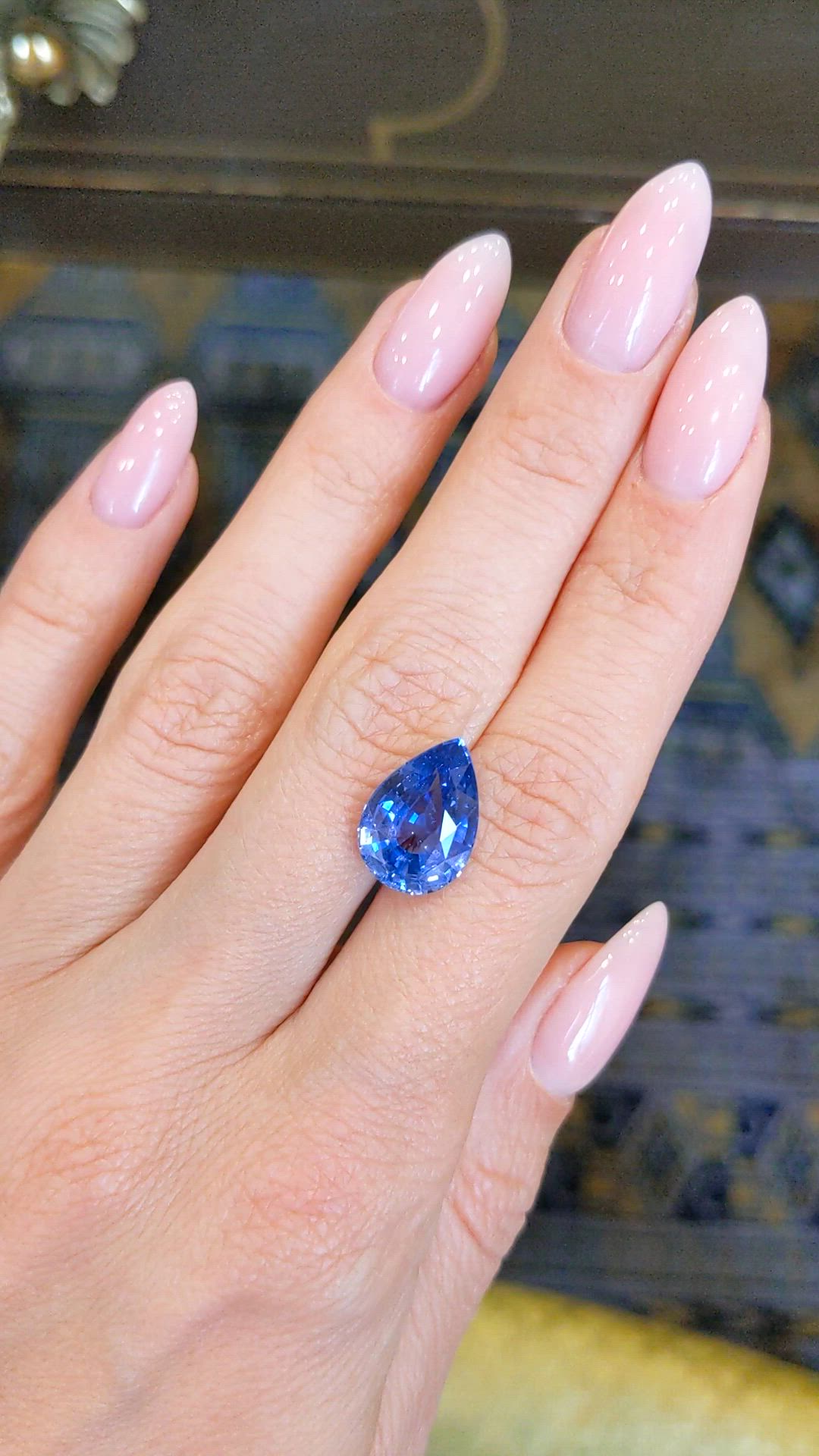 6.99 Ct. Blue Sapphire from Ceylon (Sri Lanka) Size Video