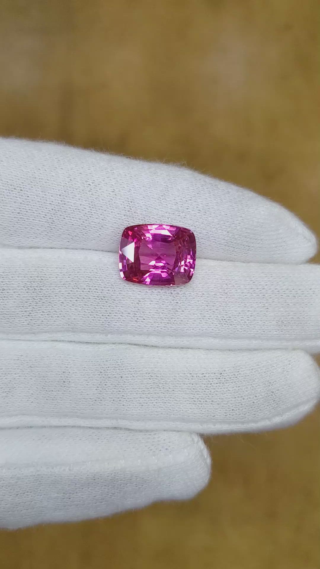 8.12 Ct. Pink Sapphire from Ceylon (Sri Lanka) Size Video