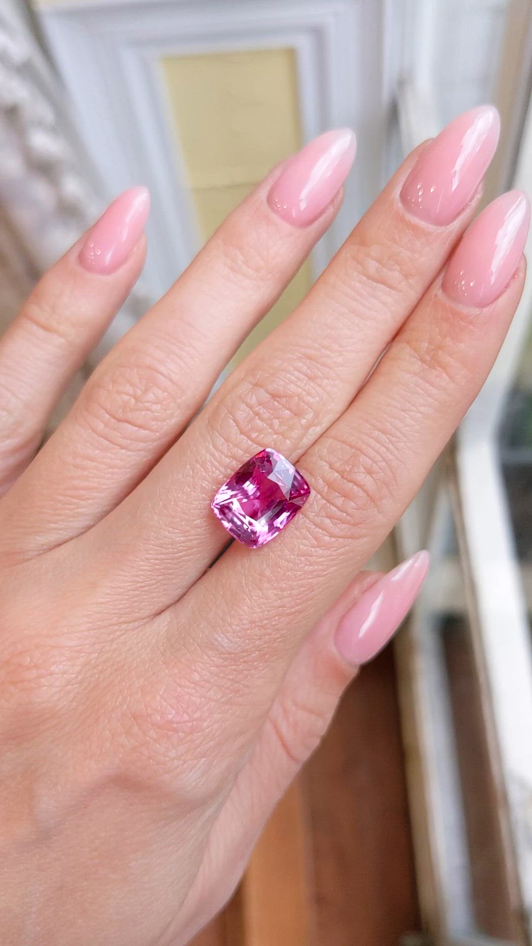 8.12 Ct. Pink Sapphire from Ceylon (Sri Lanka) Size Video