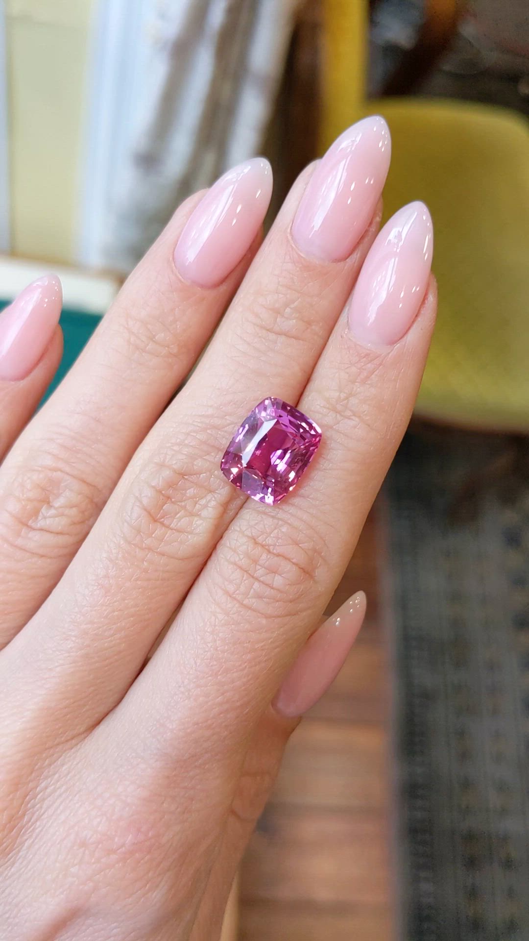 8.12 Ct. Pink Sapphire from Ceylon (Sri Lanka) Size Video