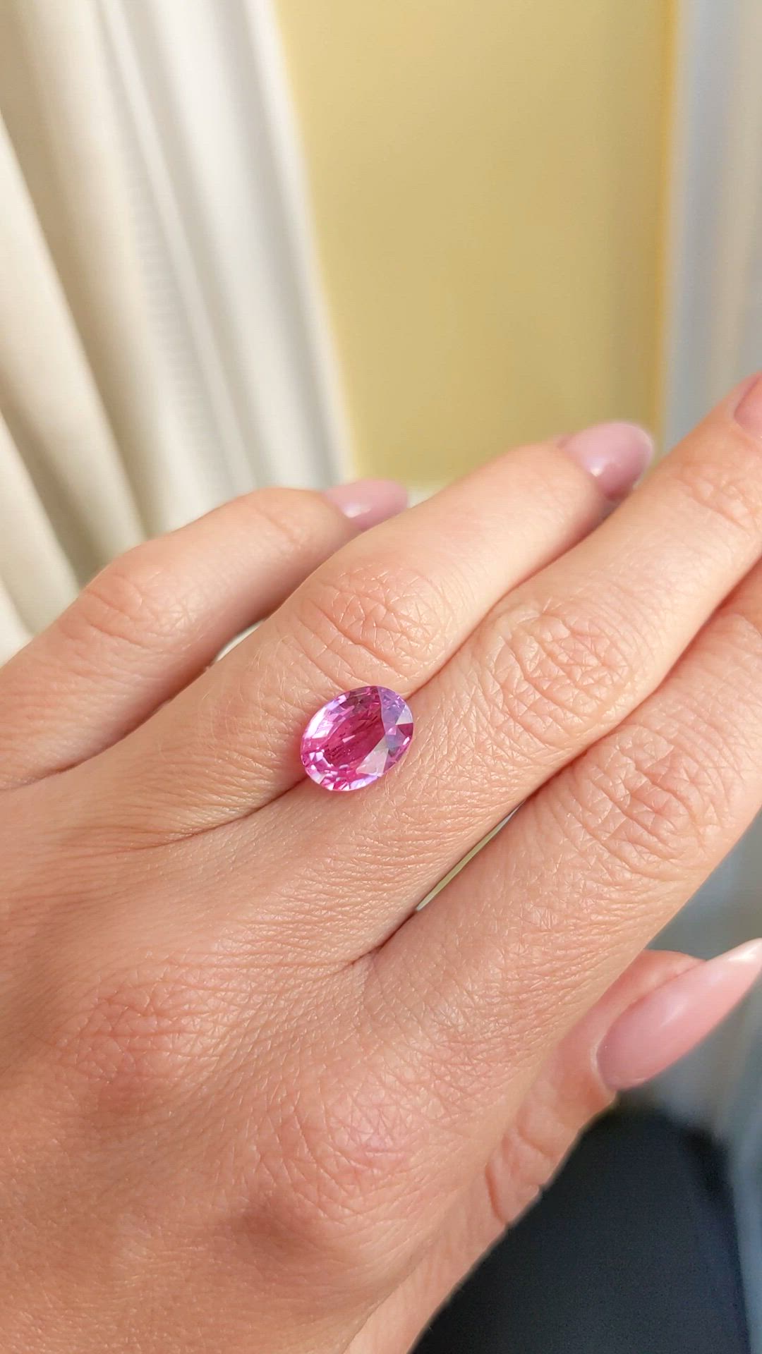 3.47 Ct. Pink Sapphire from Ceylon (Sri Lanka) Size Video