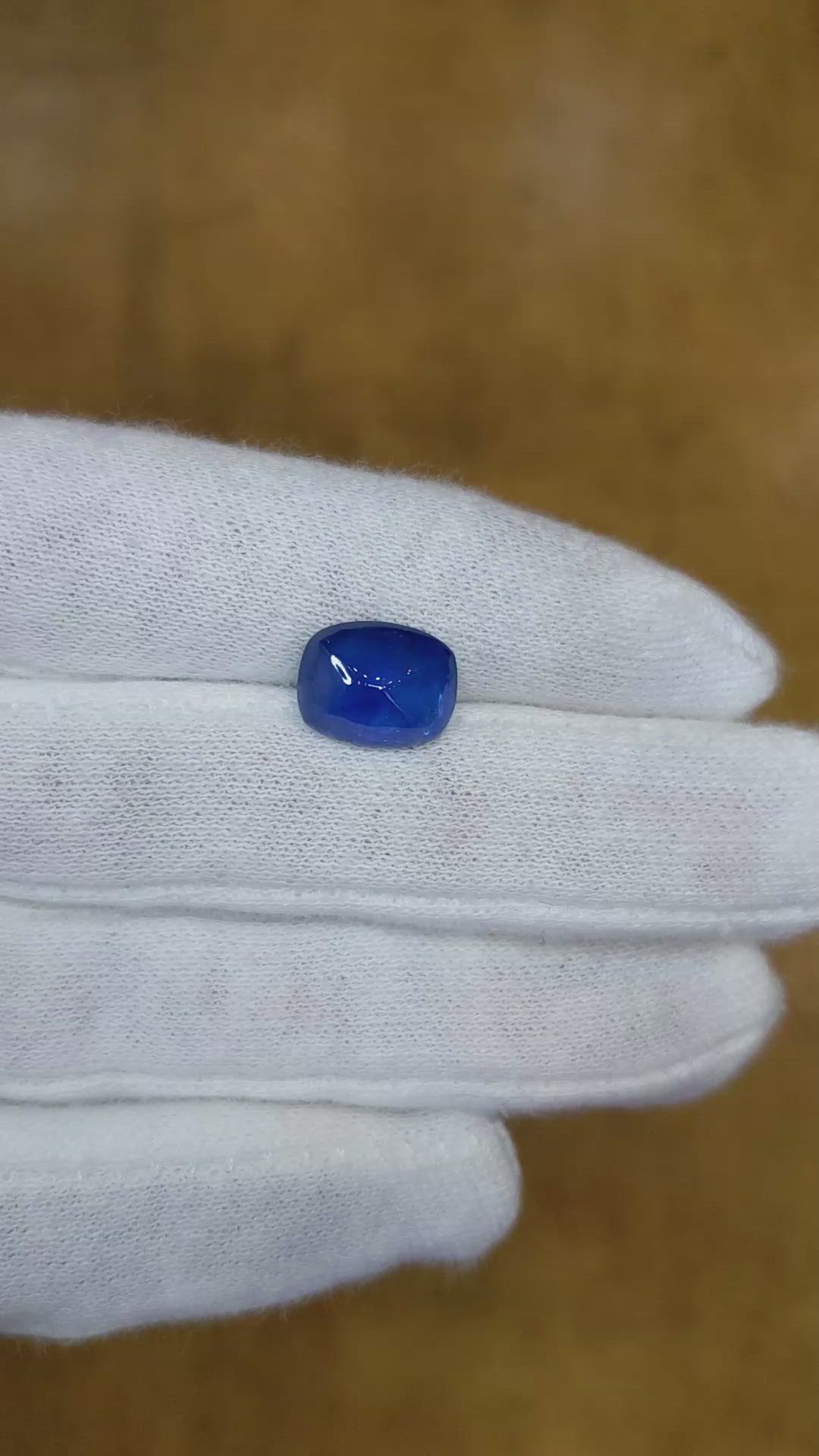 5.57 Ct. Blue Cabochon Sapphire from Ceylon (Sri Lanka) Size Video
