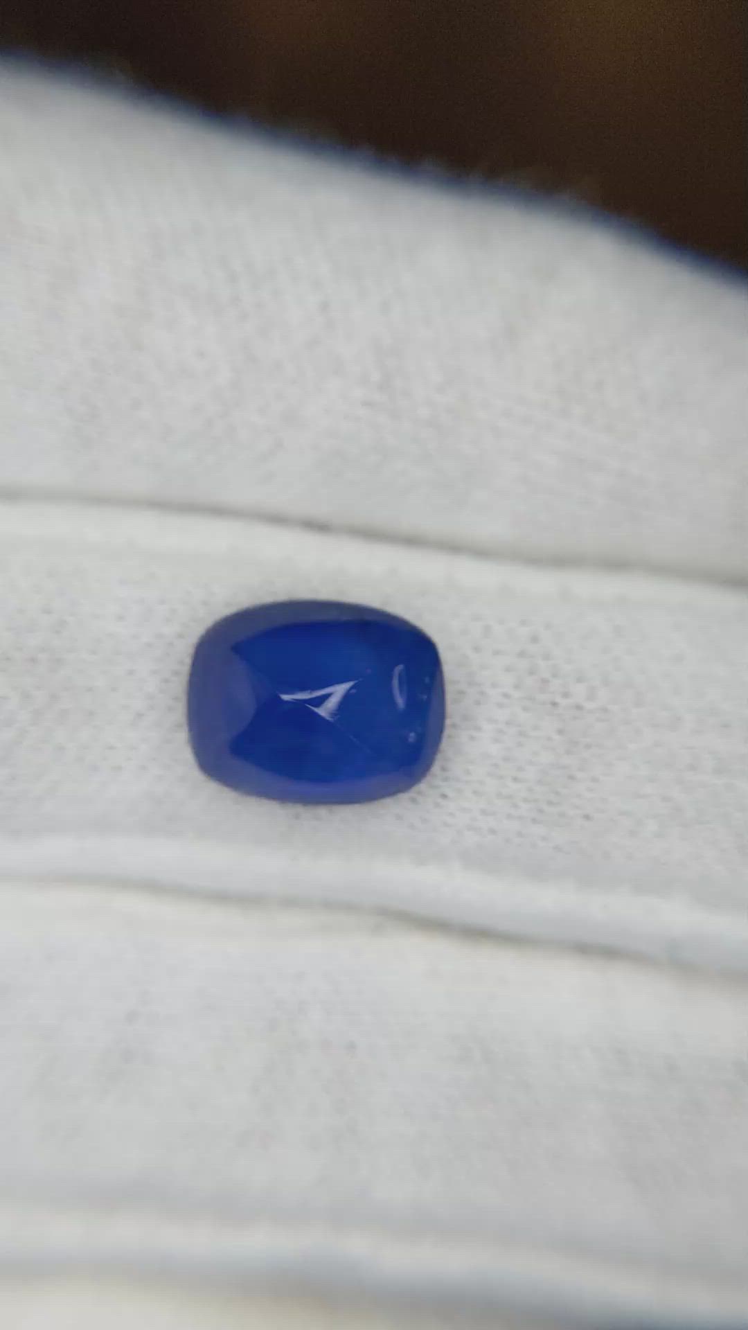 5.57 Ct. Blue Cabochon Sapphire from Ceylon (Sri Lanka) Size Video