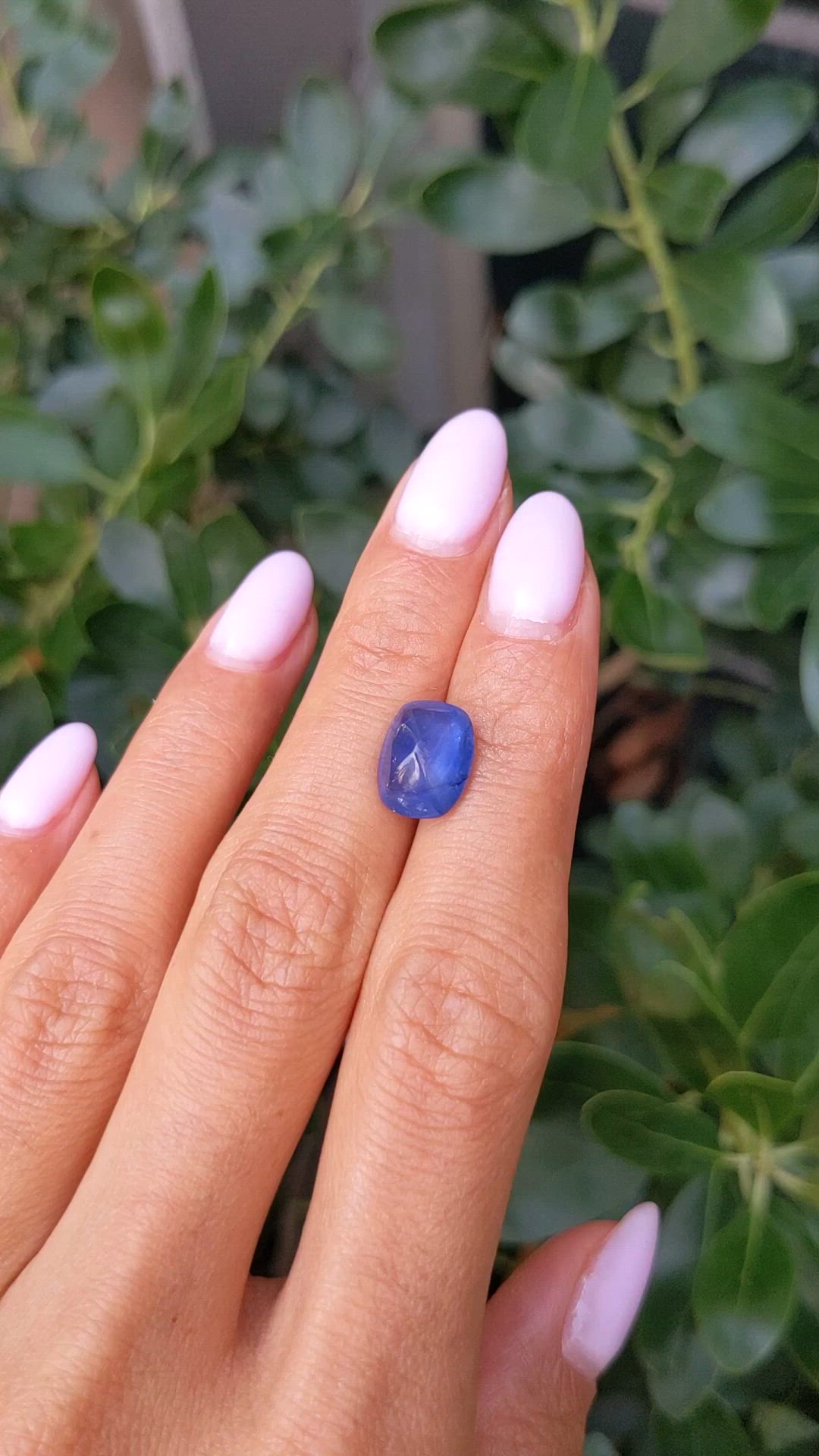 5.57 Ct. Blue Cabochon Sapphire from Ceylon (Sri Lanka) Size Video