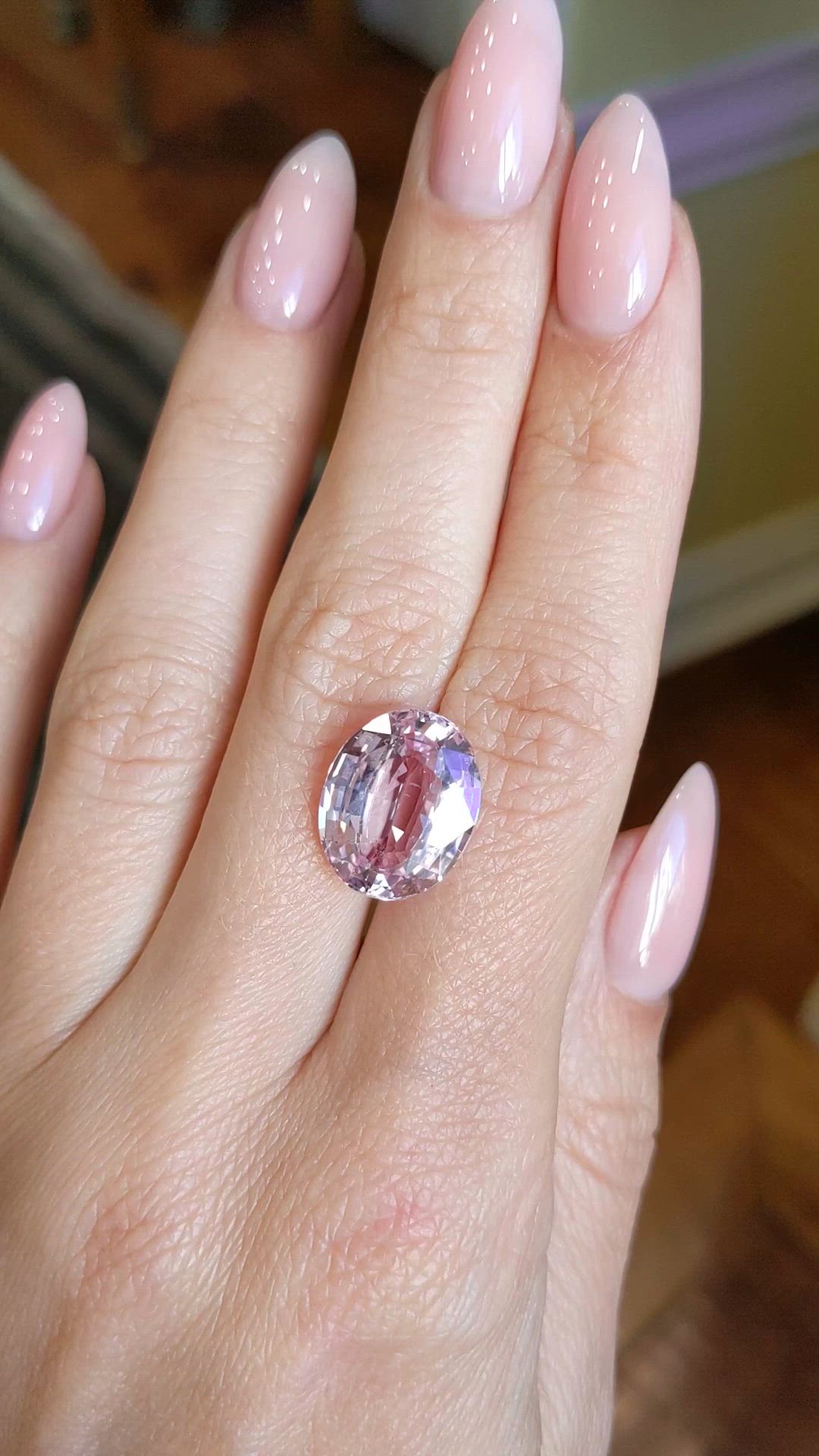 10.07 Ct. Pink Sapphire from Ceylon (Sri Lanka) Size Video