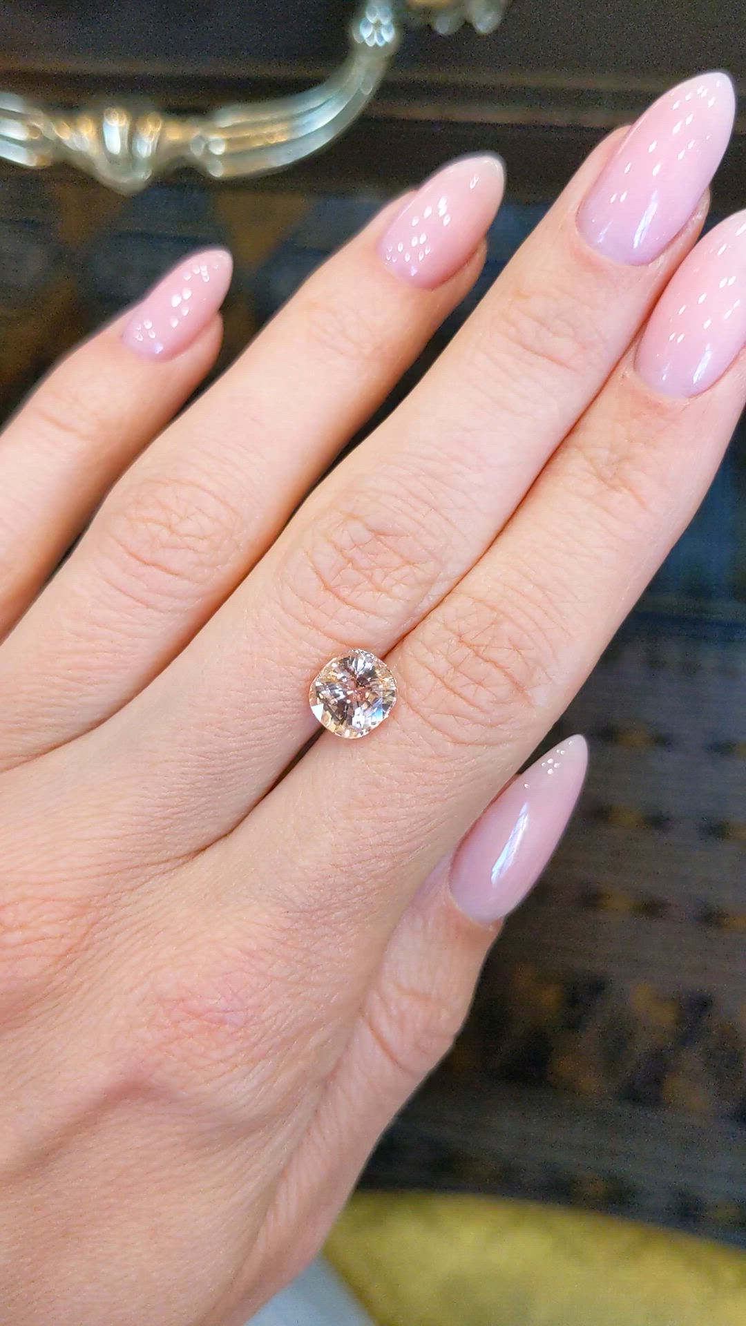 2.54 Ct. Peach Sapphire from Ceylon (Sri Lanka) Size Video