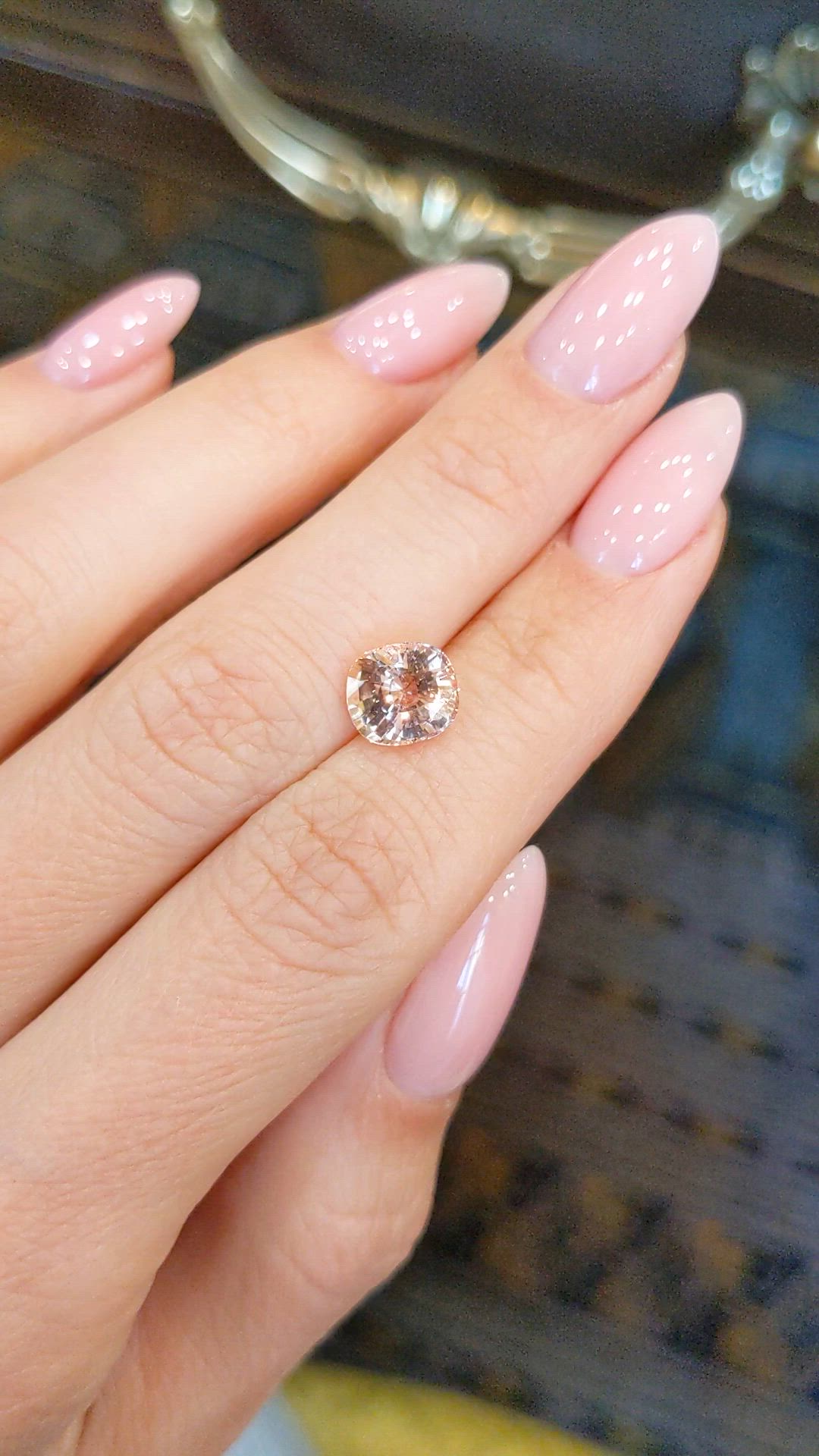 2.54 Ct. Peach Sapphire from Ceylon (Sri Lanka) Size Video