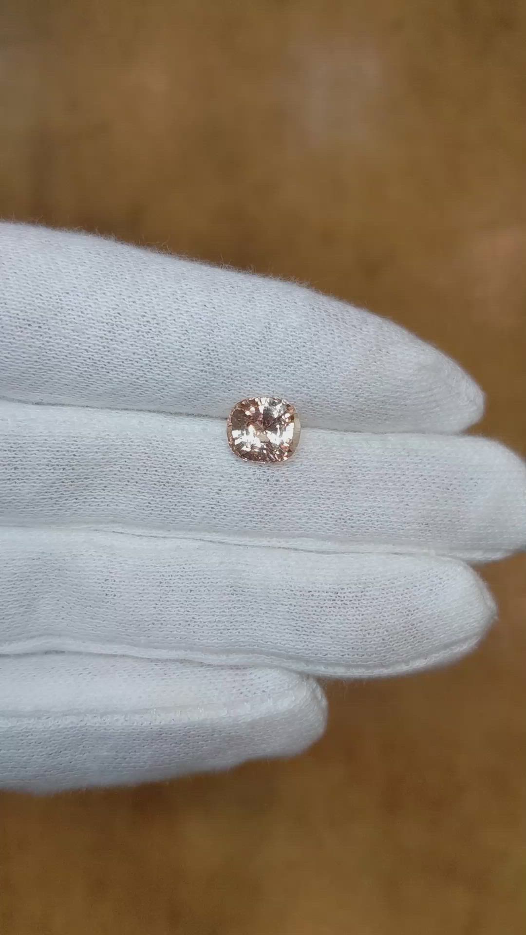 2.54 Ct. Peach Sapphire from Ceylon (Sri Lanka) Size Video