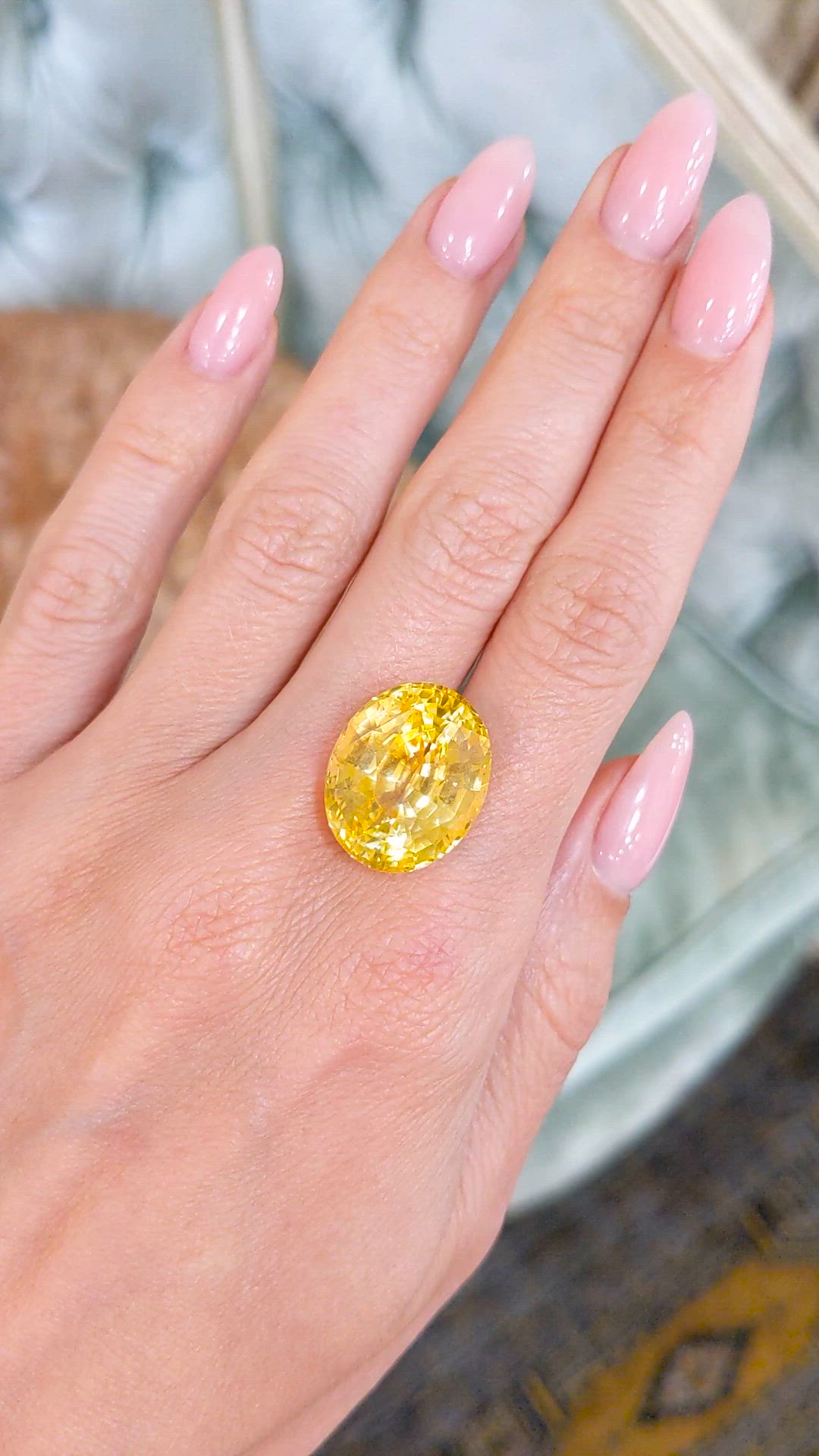 25.76 Ct. Yellow Sapphire from Ceylon (Sri Lanka) Size Video