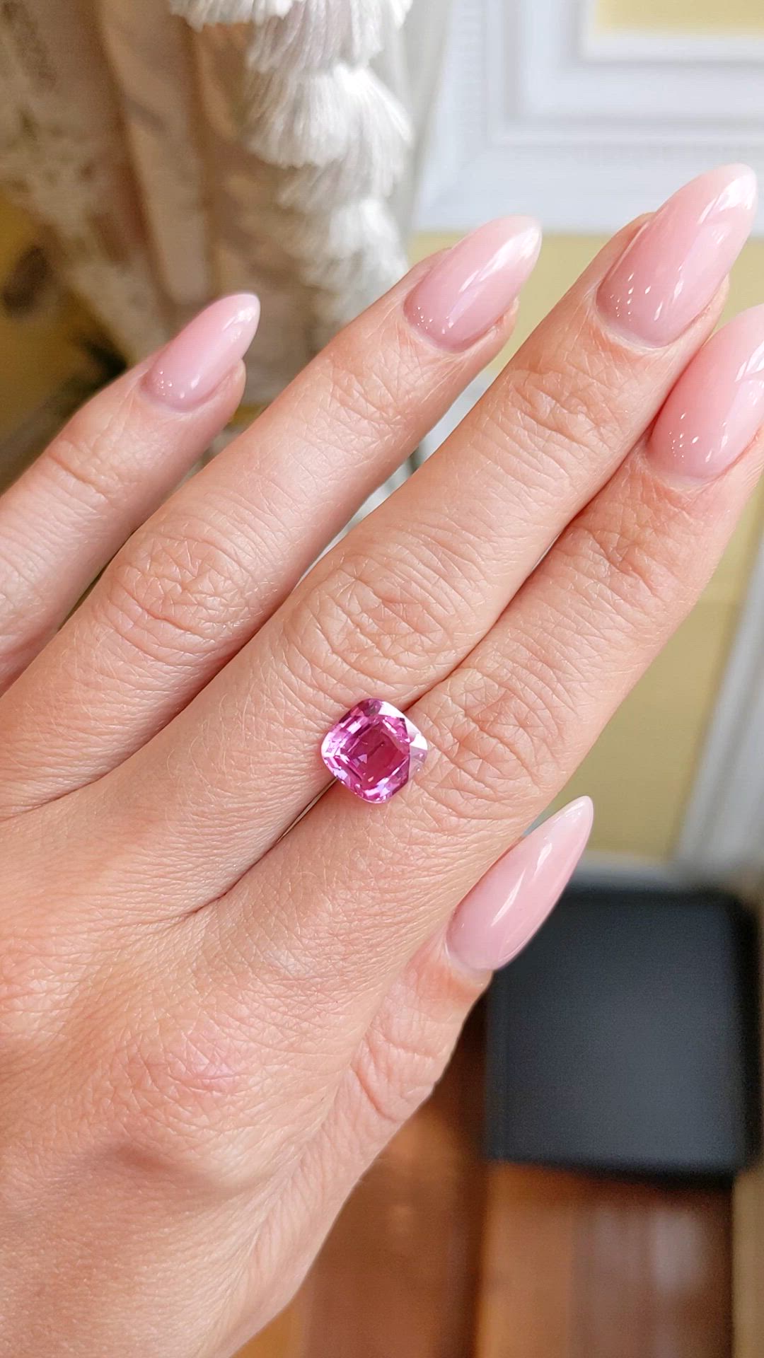 3.03 Ct. Purplish Pink Sapphire from Ceylon (Sri Lanka) Size Video