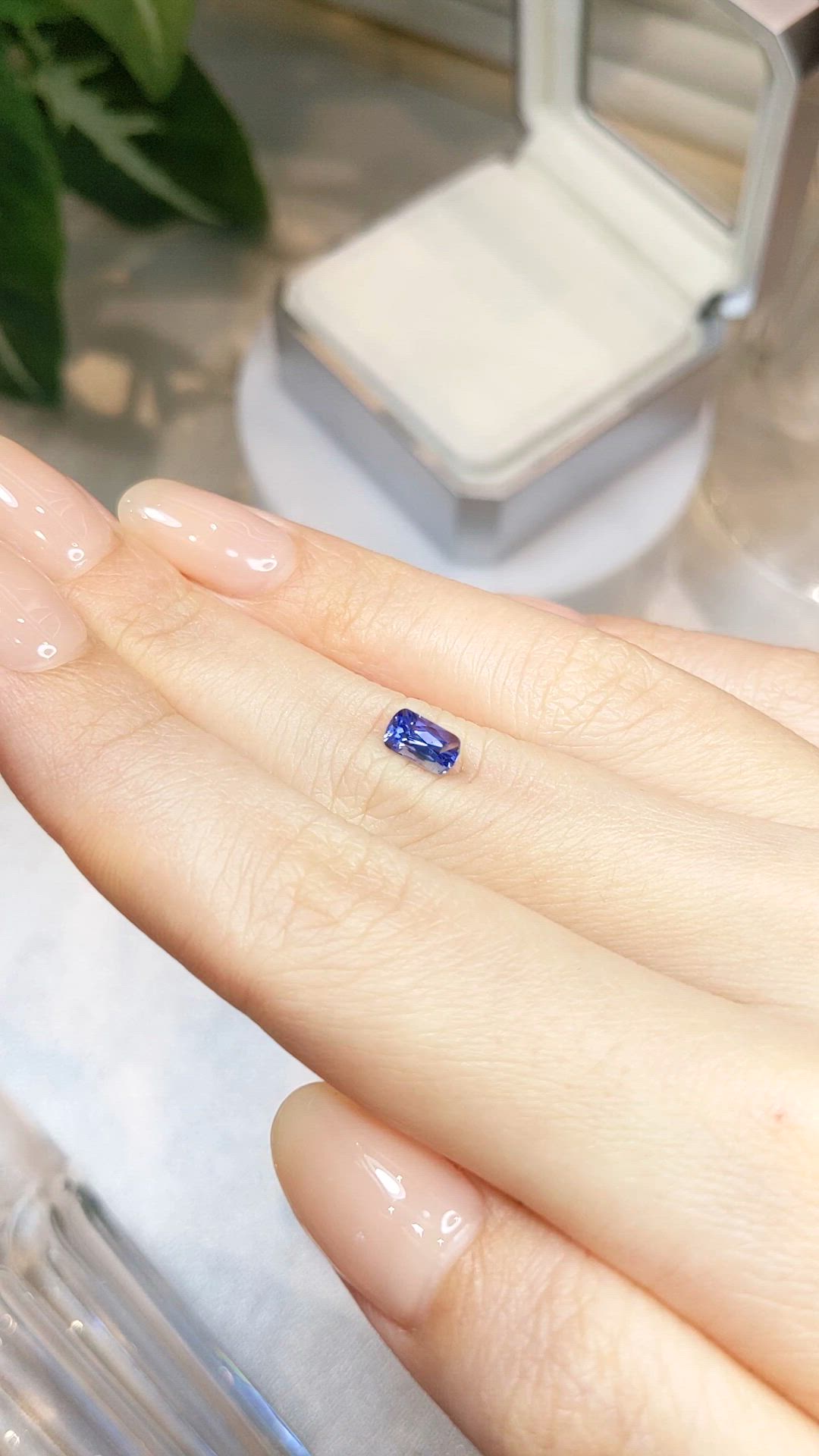 0.97 Ct. Blue Sapphire from Ceylon (Sri Lanka) Size Video