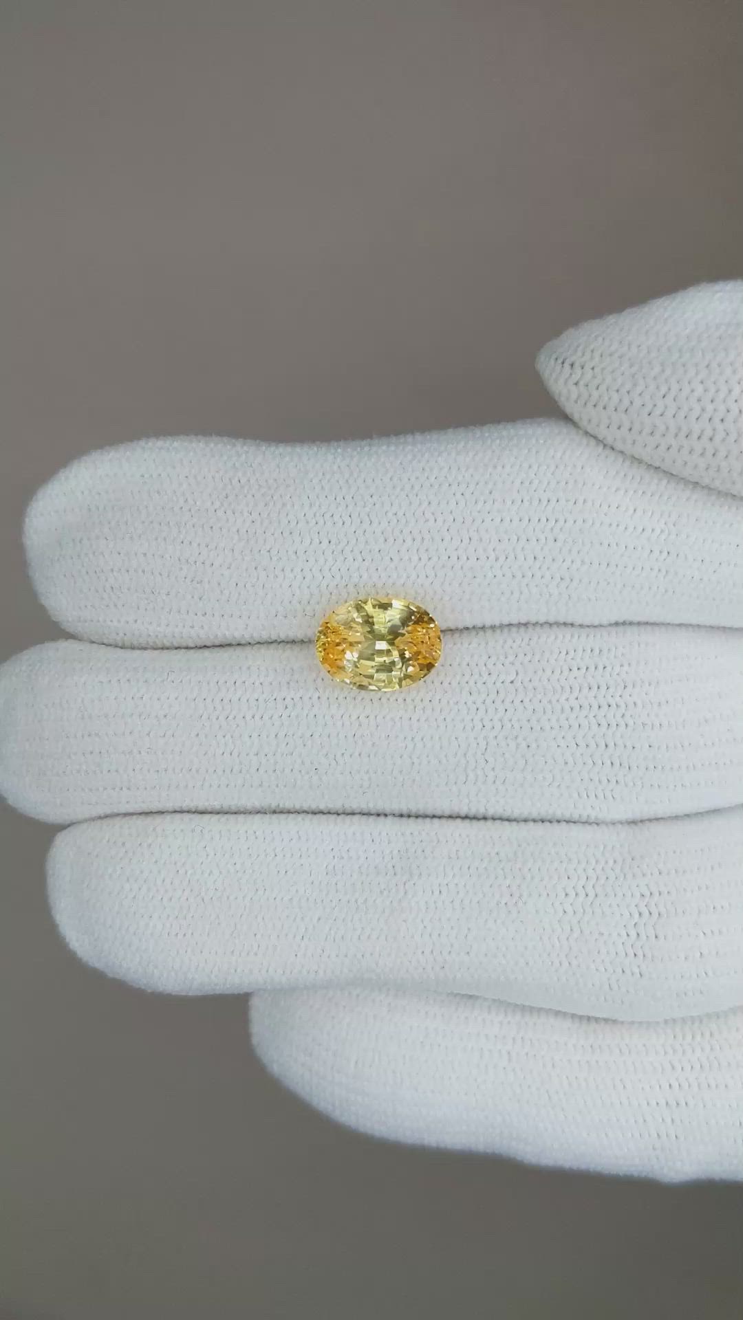 2.83 Ct. Yellow Sapphire from Ceylon (Sri Lanka) Size Video