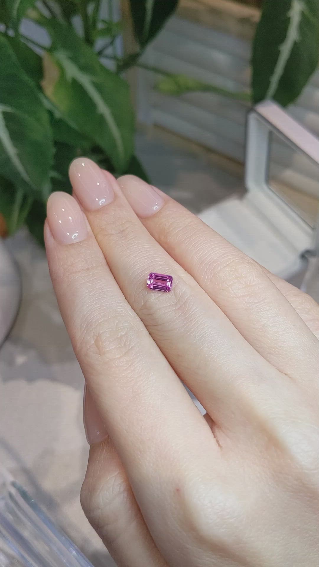 0.72 Ct. Pink Sapphire from Ceylon (Sri Lanka) Size Video