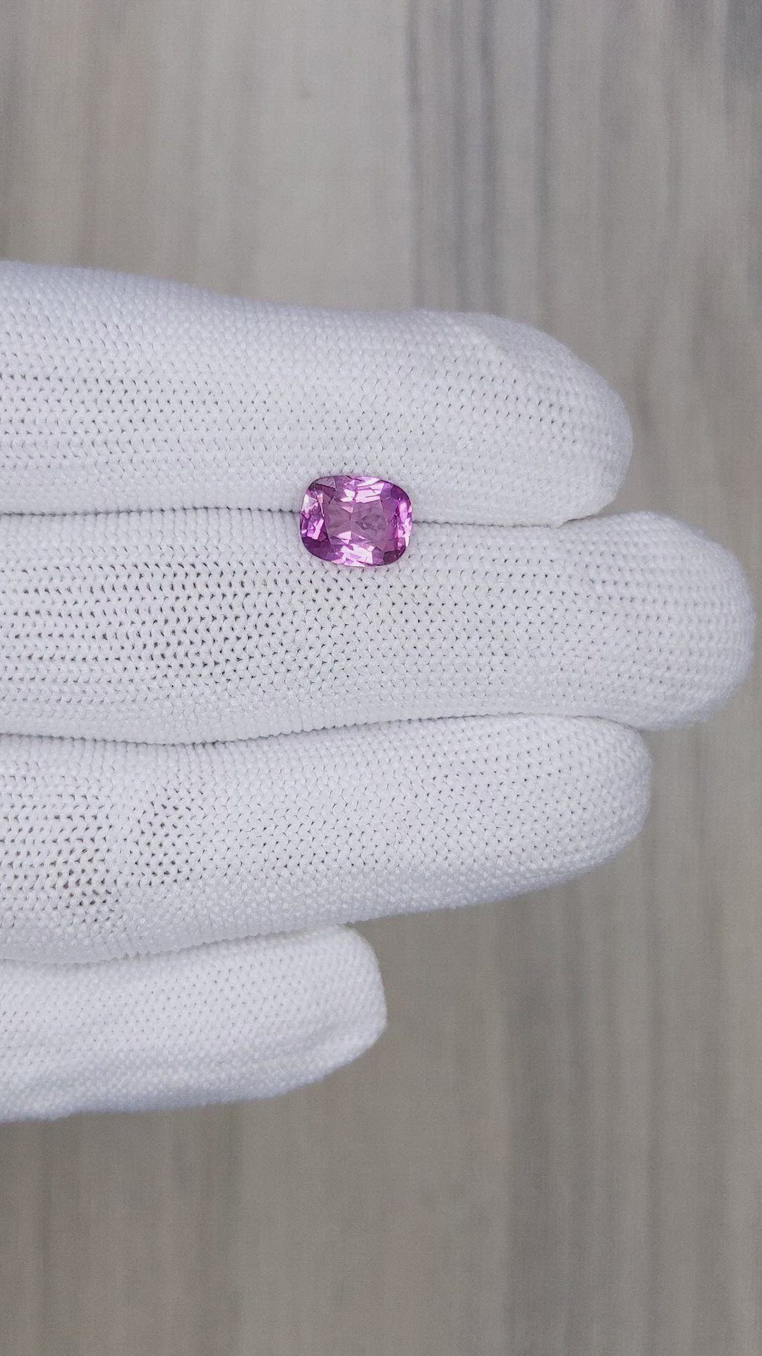 2.11 Ct. Purplish Pink Sapphire from Ceylon (Sri Lanka) Size Video