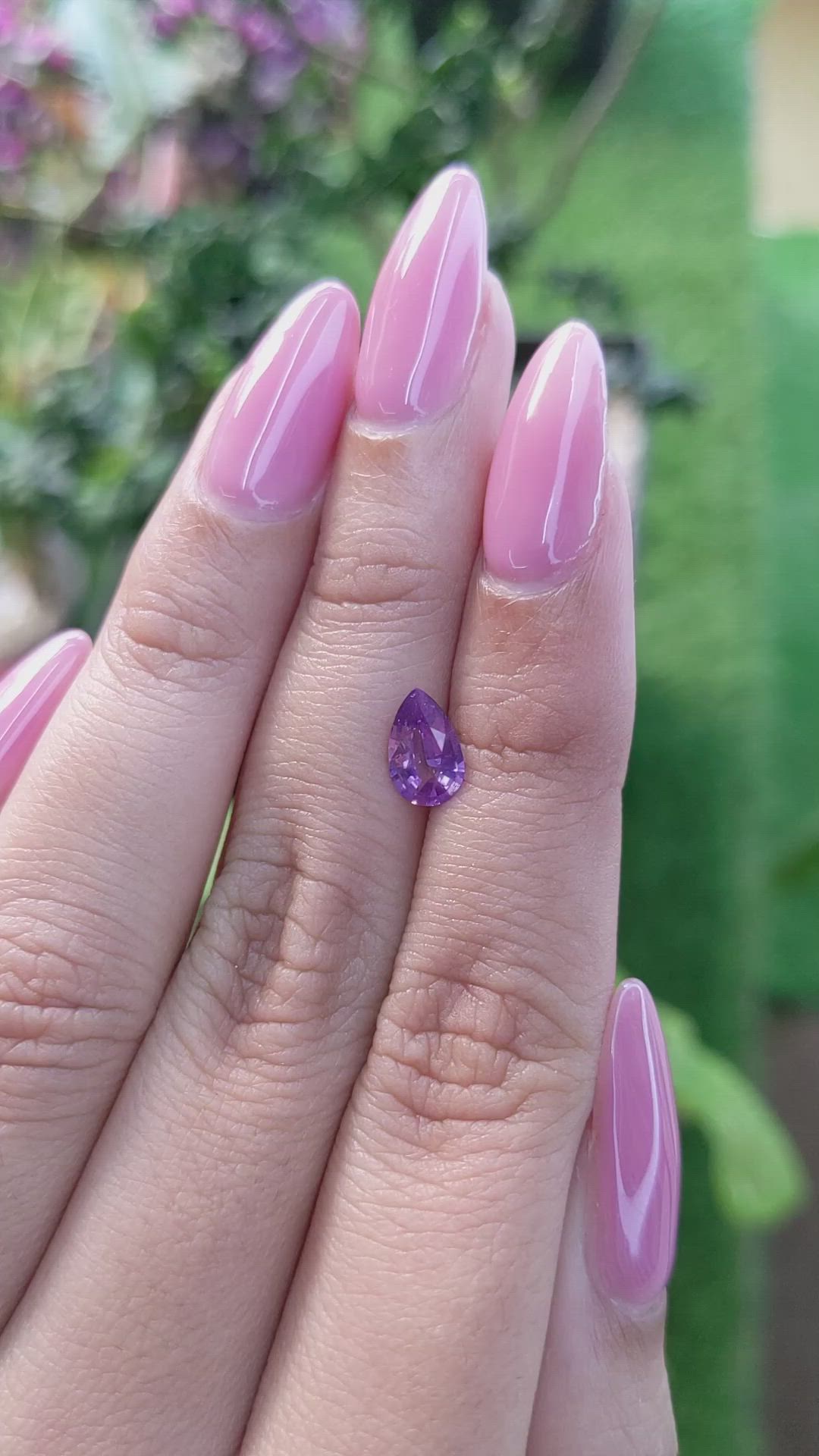 0.89 Ct. Purple Sapphire from Ceylon (Sri Lanka) Size Video