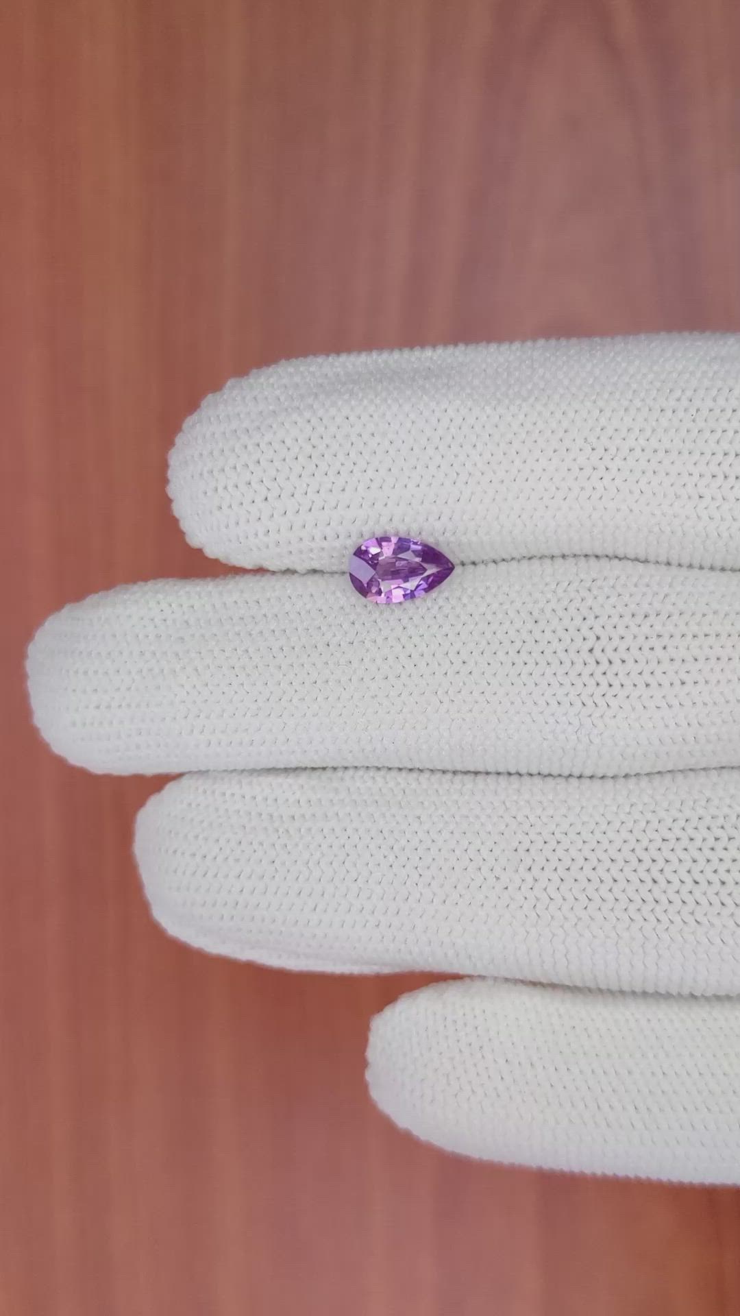 0.89 Ct. Purple Sapphire from Ceylon (Sri Lanka) Size Video