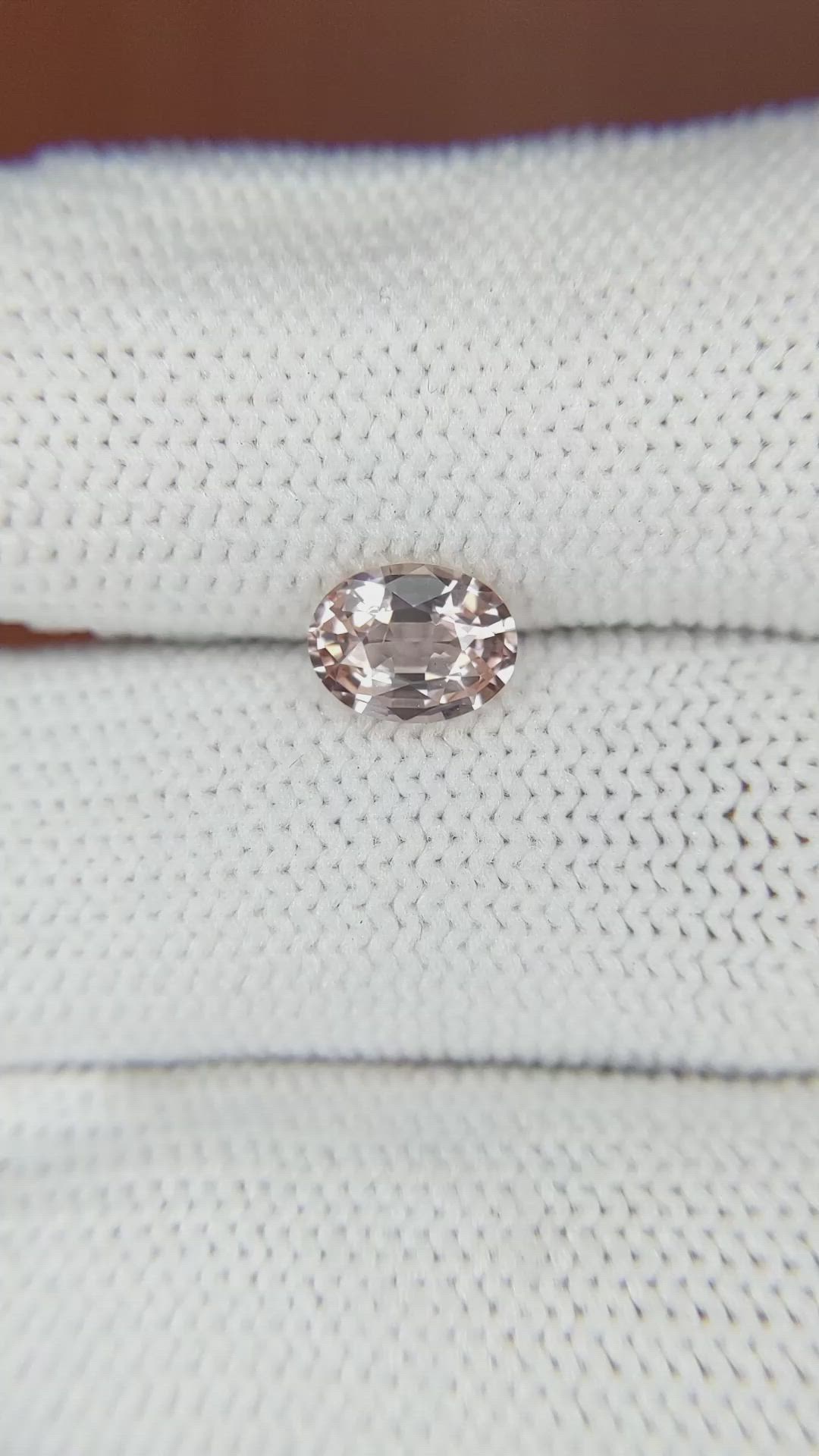 1.28 Ct. Peach Sapphire from Ceylon (Sri Lanka) Size Video