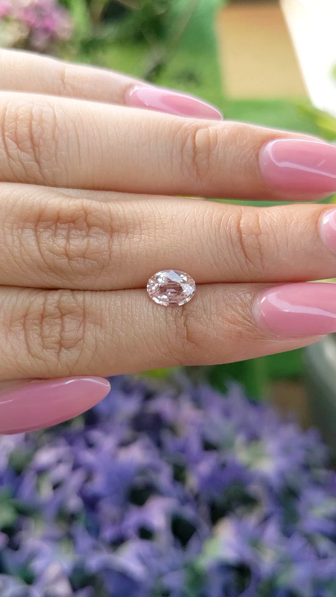 1.28 Ct. Peach Sapphire from Ceylon (Sri Lanka) Size Video