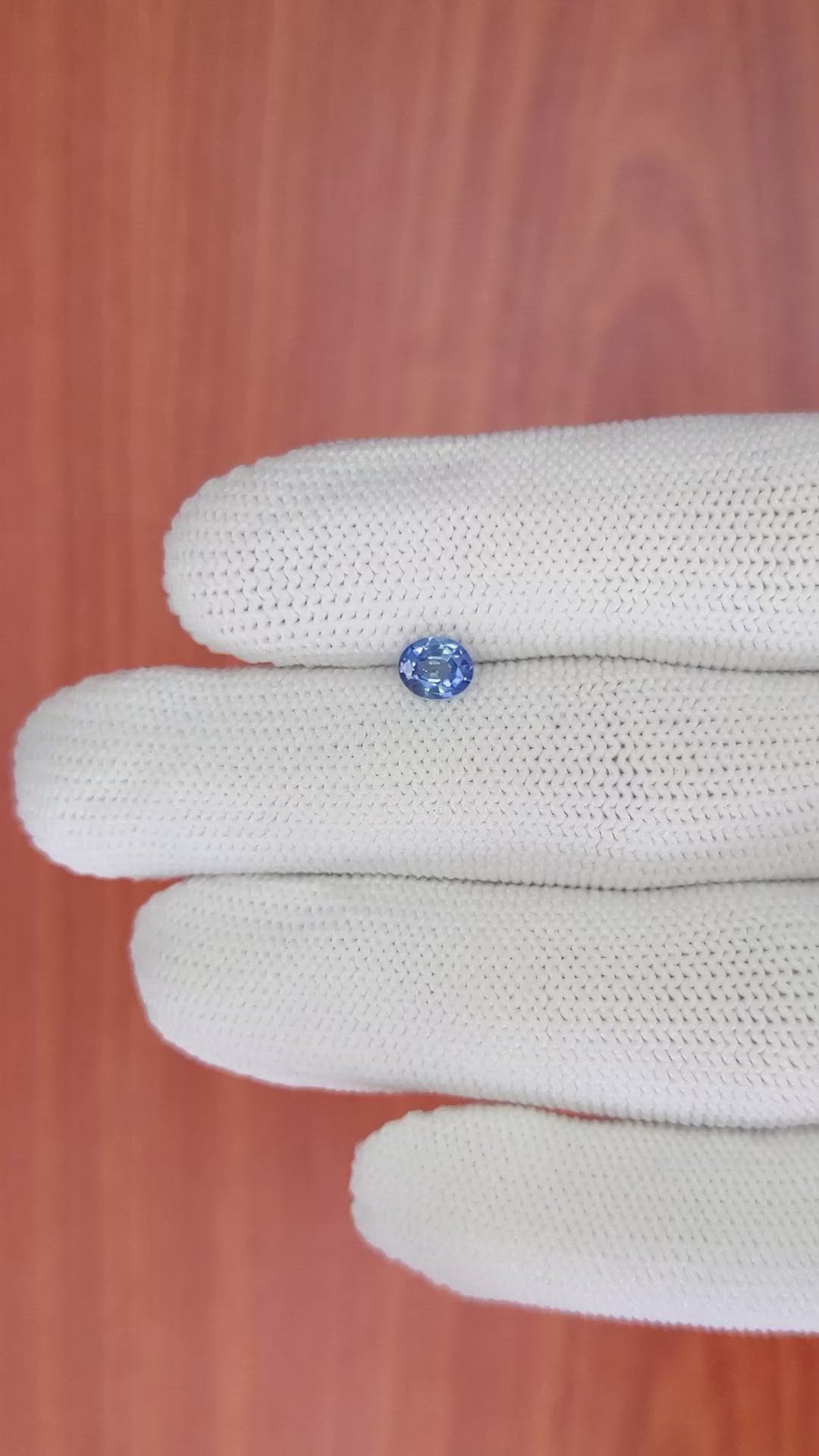 0.54 Ct. Blue Sapphire from Ceylon (Sri Lanka) Size Video
