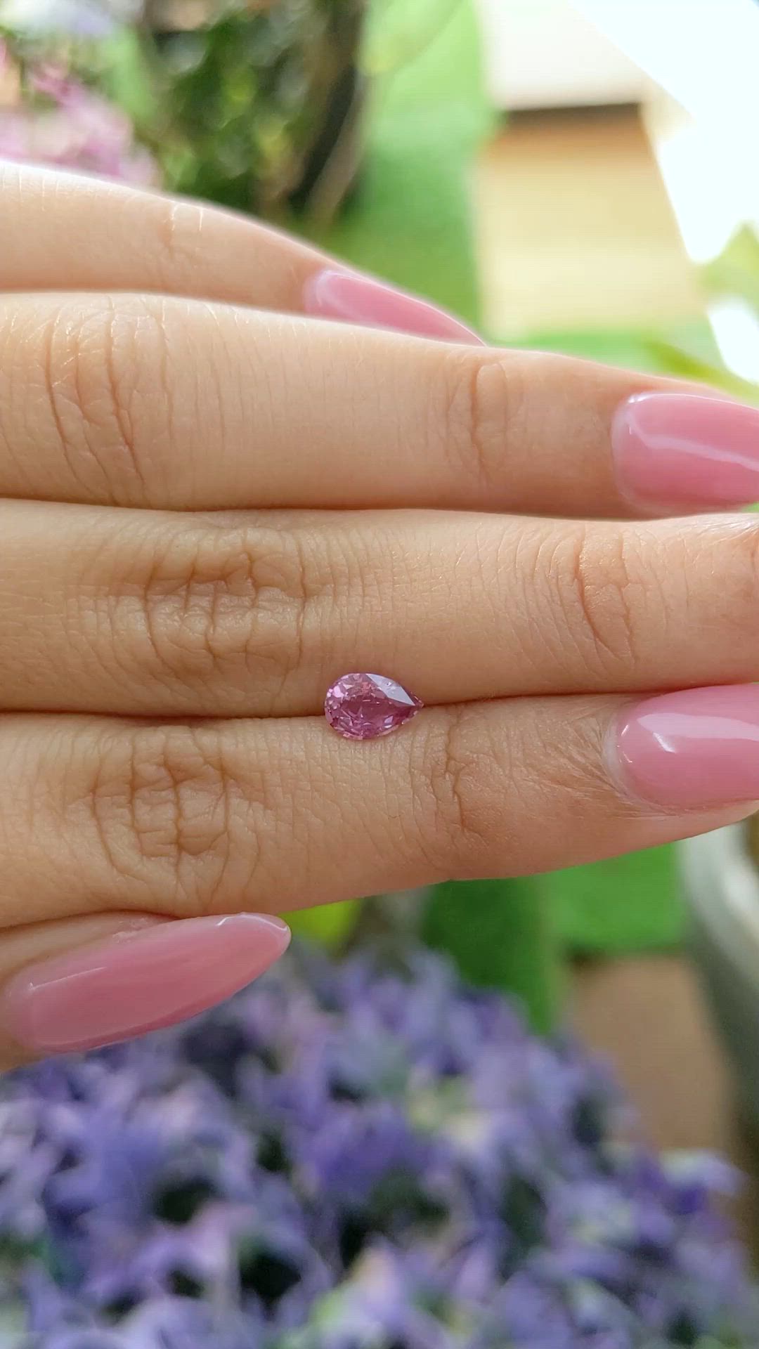 0.77 Ct. Pink Sapphire from Ceylon (Sri Lanka) Size Video