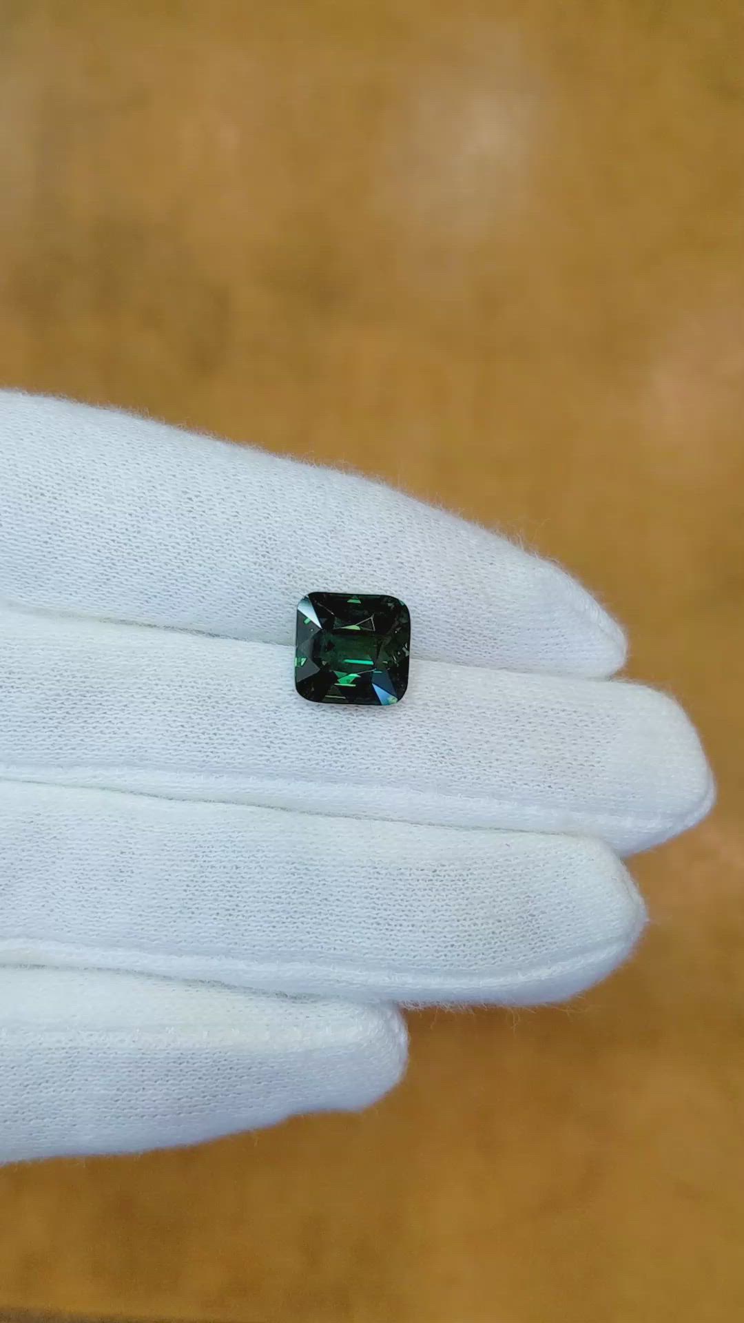 5.63 Ct. Bluish Green Sapphire from Ceylon (Sri Lanka) Size Video