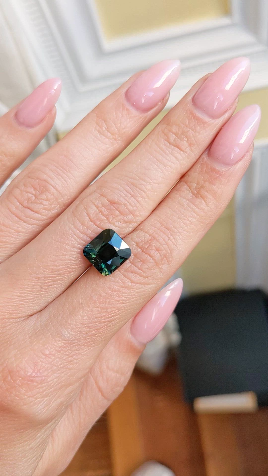 5.63 Ct. Bluish Green Sapphire from Ceylon (Sri Lanka) Size Video