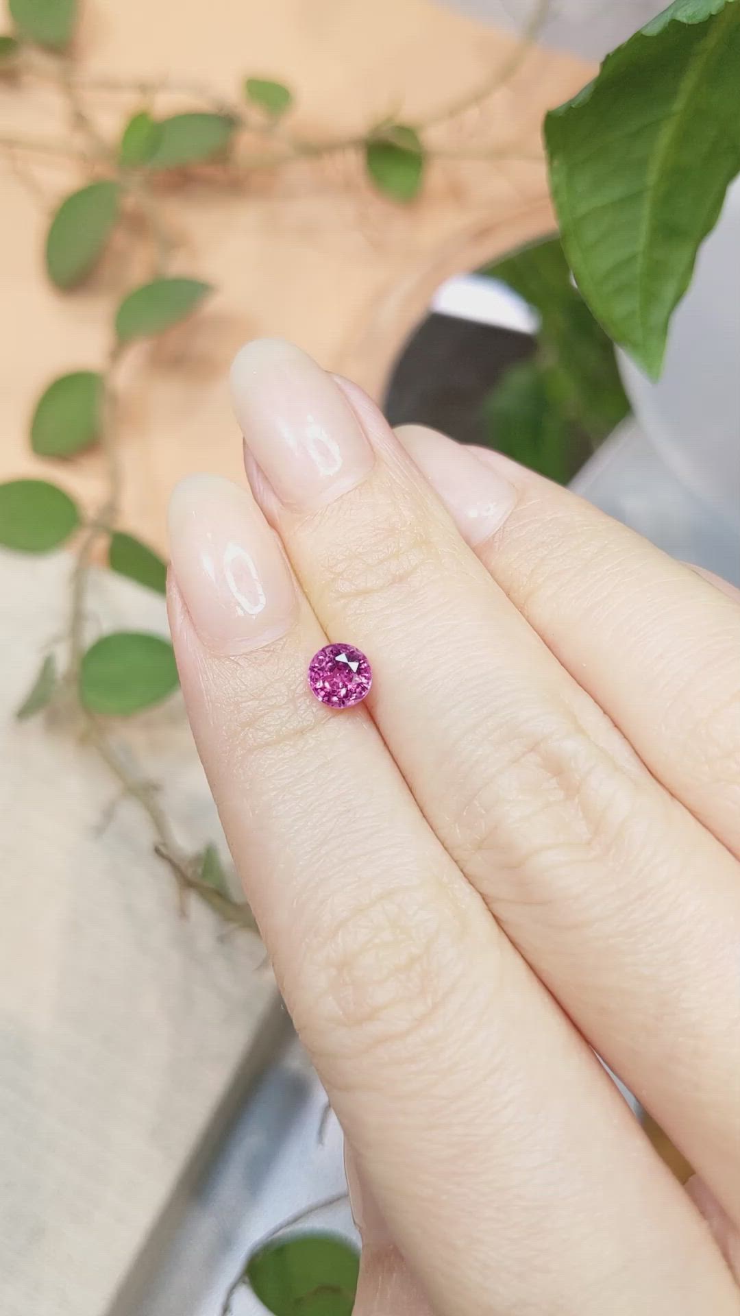 0.99 Ct. Pink Sapphire from Ceylon (Sri Lanka) Size Video