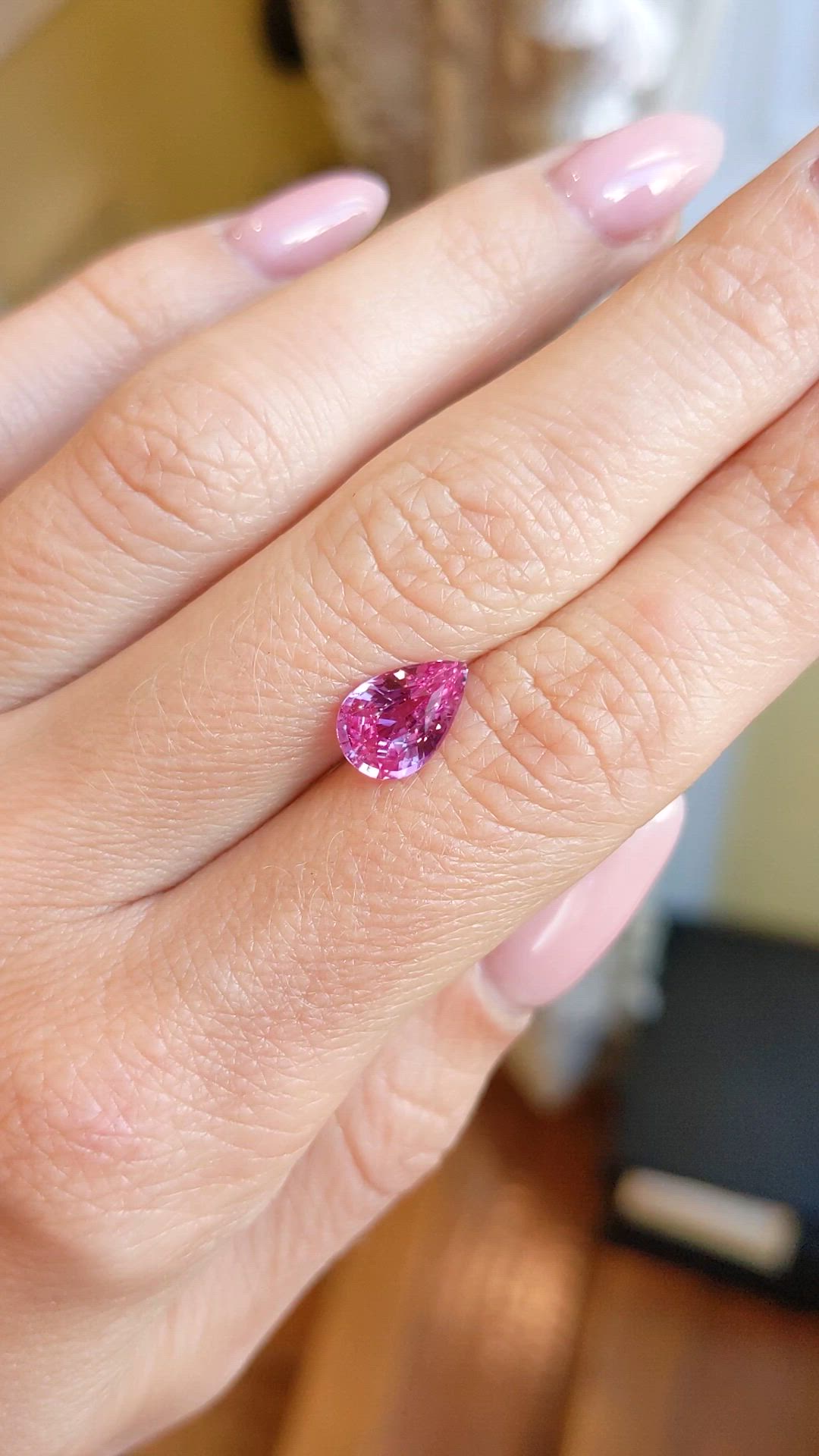 2.13 Ct. Pink Sapphire from Ceylon (Sri Lanka) Size Video