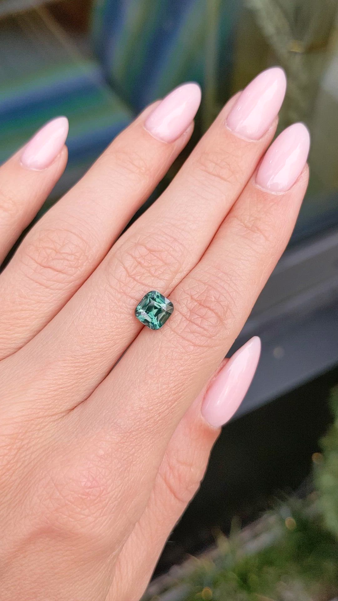 2.05 Ct. Bluish Green Sapphire from Ceylon (Sri Lanka) Size Video
