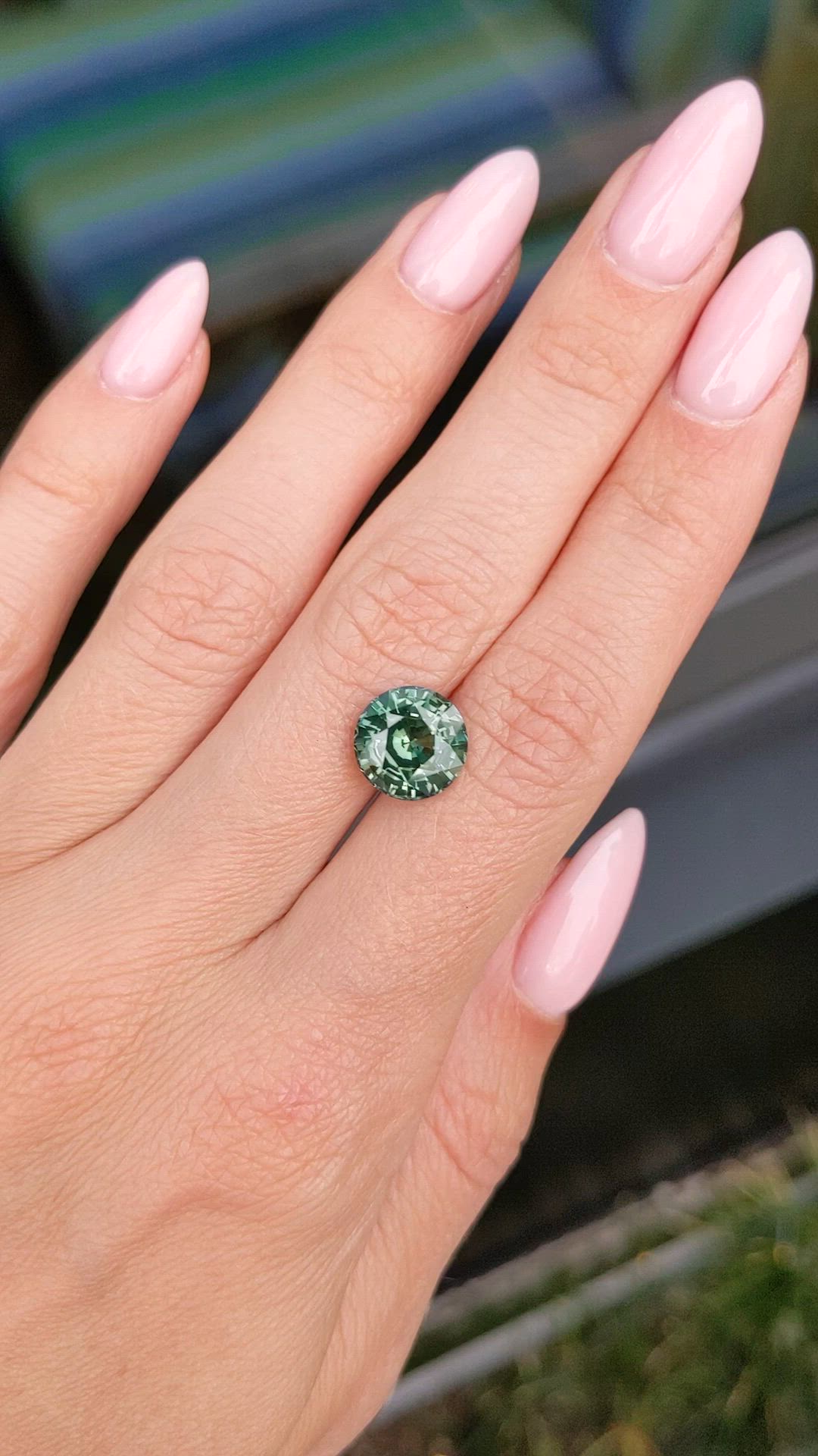 5.02 Ct. Bluish Green Sapphire from Ceylon (Sri Lanka) Size Video