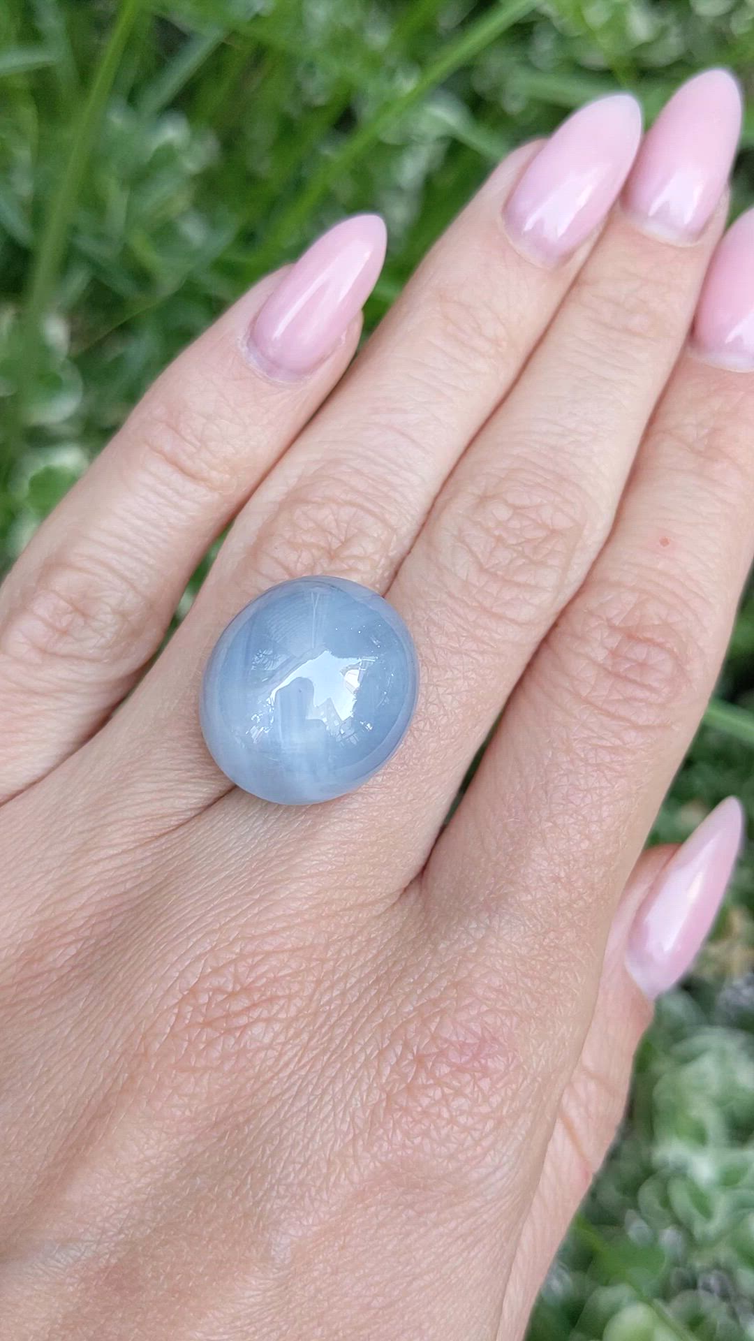 44.32 Ct. Bluish Grey Star Sapphire from Ceylon (Sri Lanka) Size Video