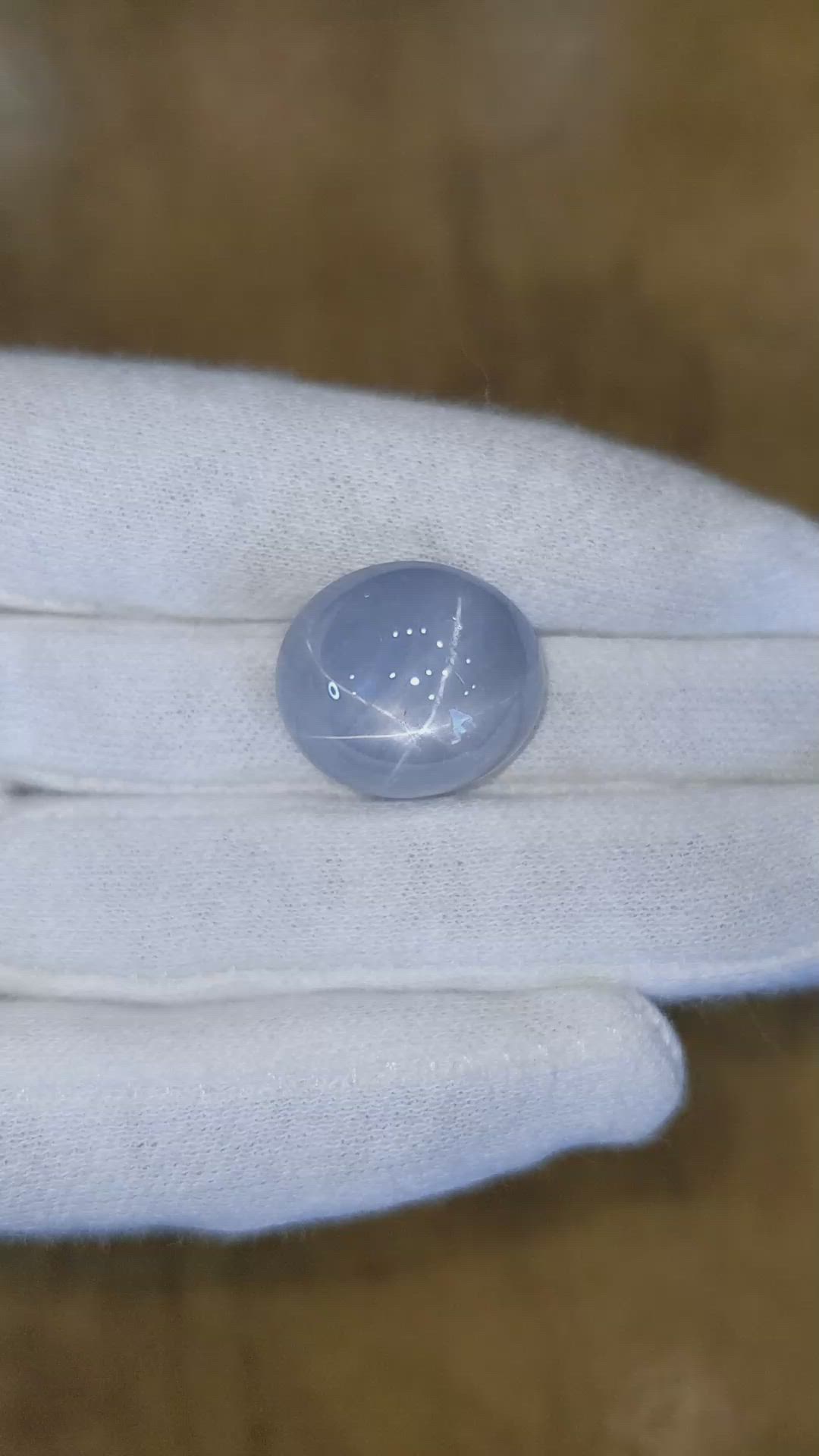 44.32 Ct. Bluish Grey Star Sapphire from Ceylon (Sri Lanka) Size Video