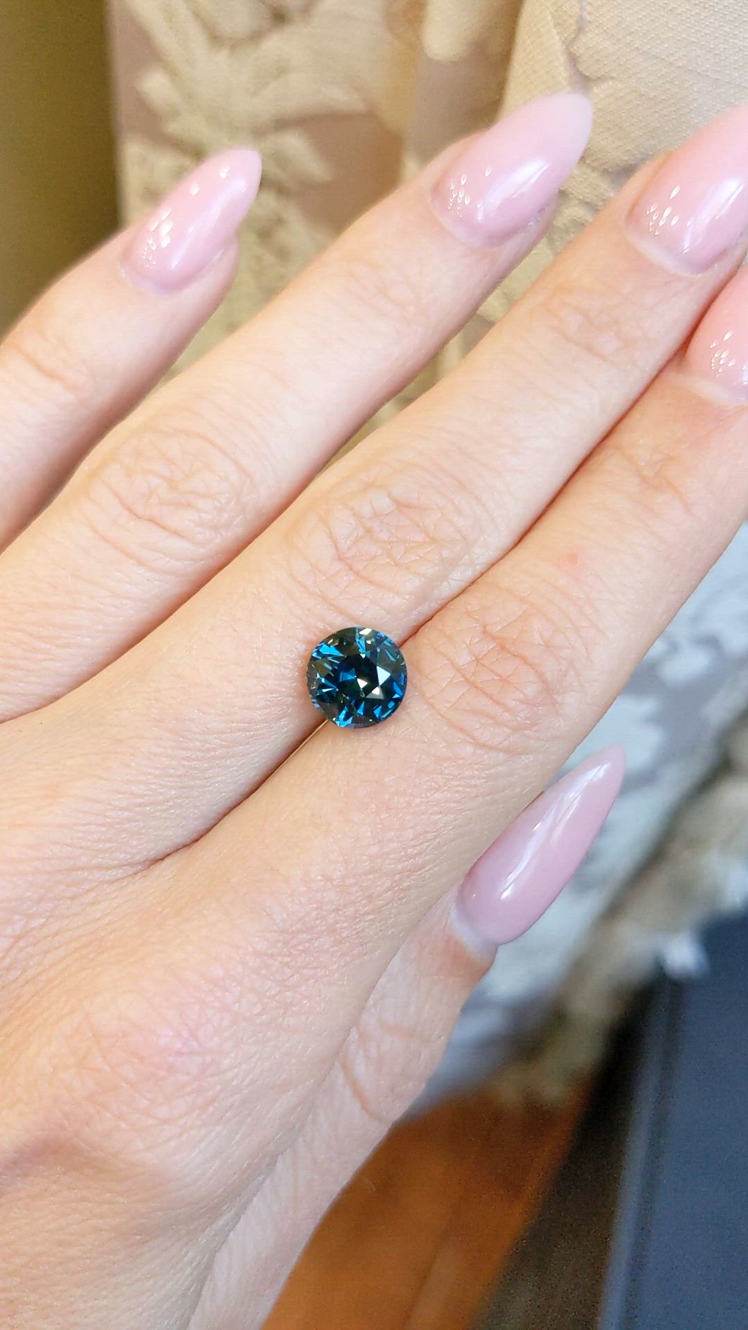 3.02 Ct. Greenish Blue Sapphire from Ceylon (Sri Lanka) Size Video