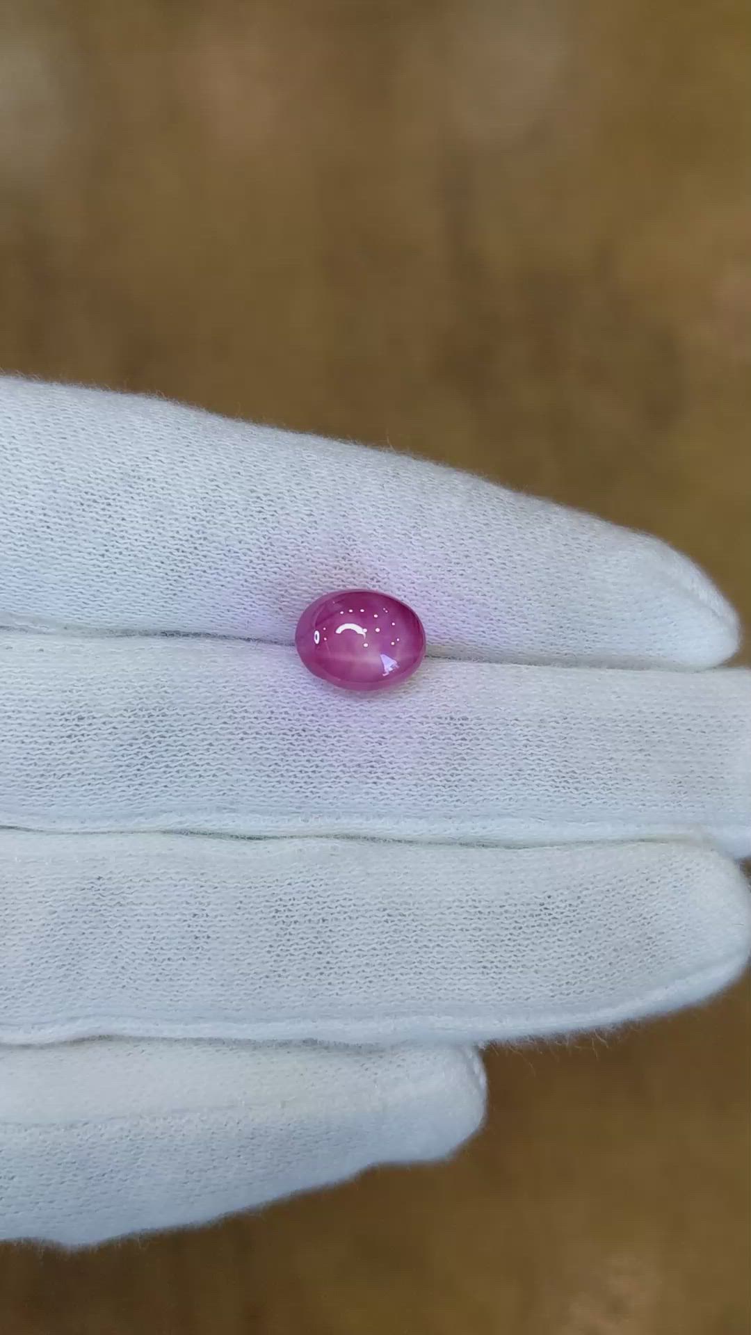 5.11 Ct. Pink Star Sapphire from Ceylon (Sri Lanka) Size Video