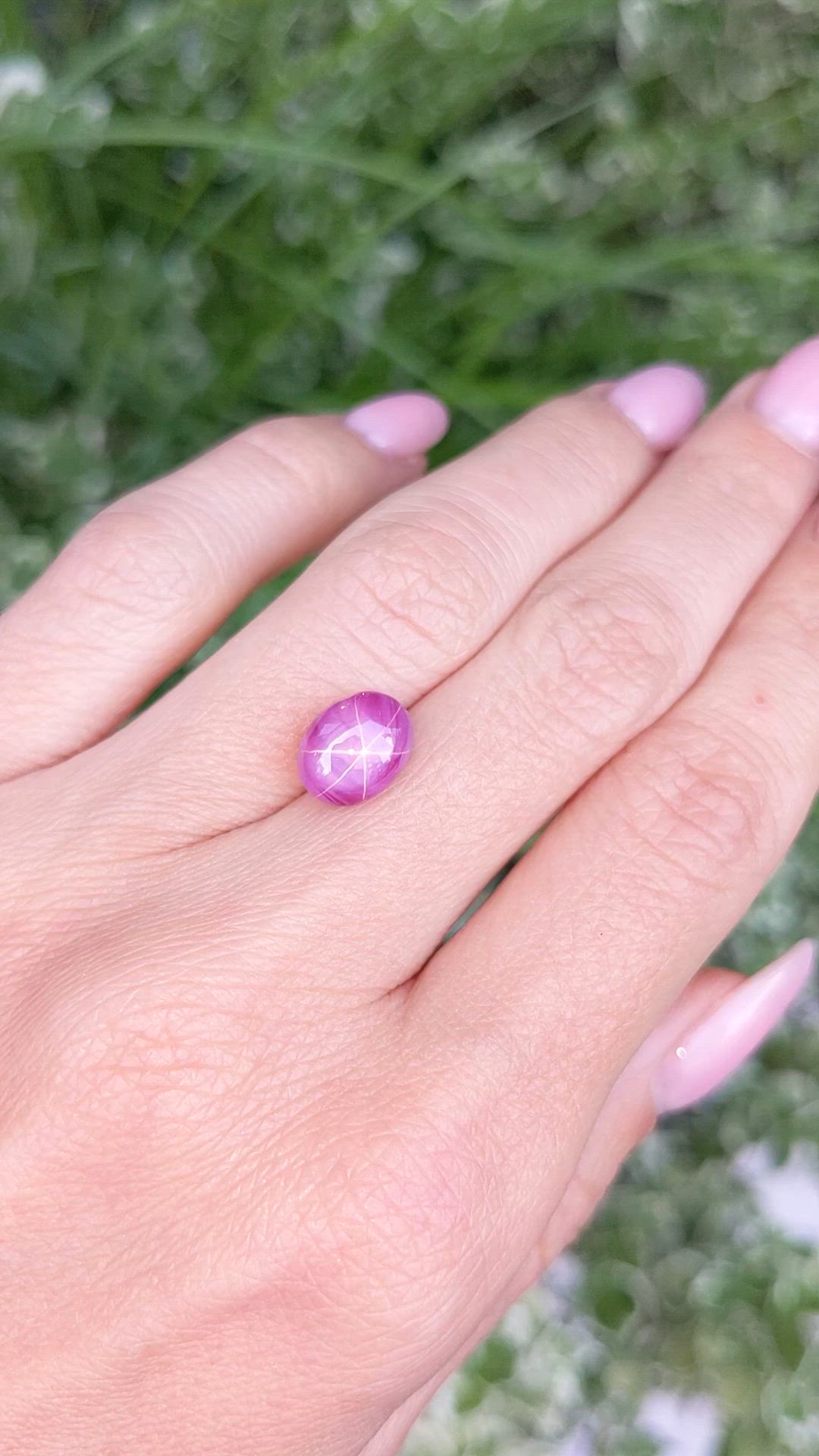 5.11 Ct. Pink Star Sapphire from Ceylon (Sri Lanka) Size Video