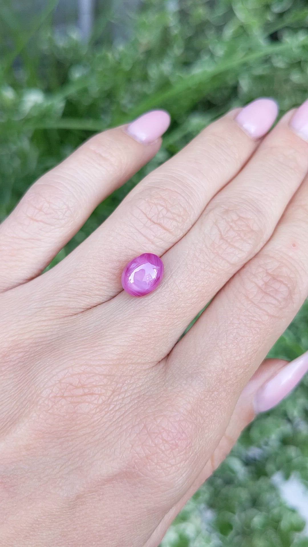 5.11 Ct. Pink Star Sapphire from Ceylon (Sri Lanka) Size Video