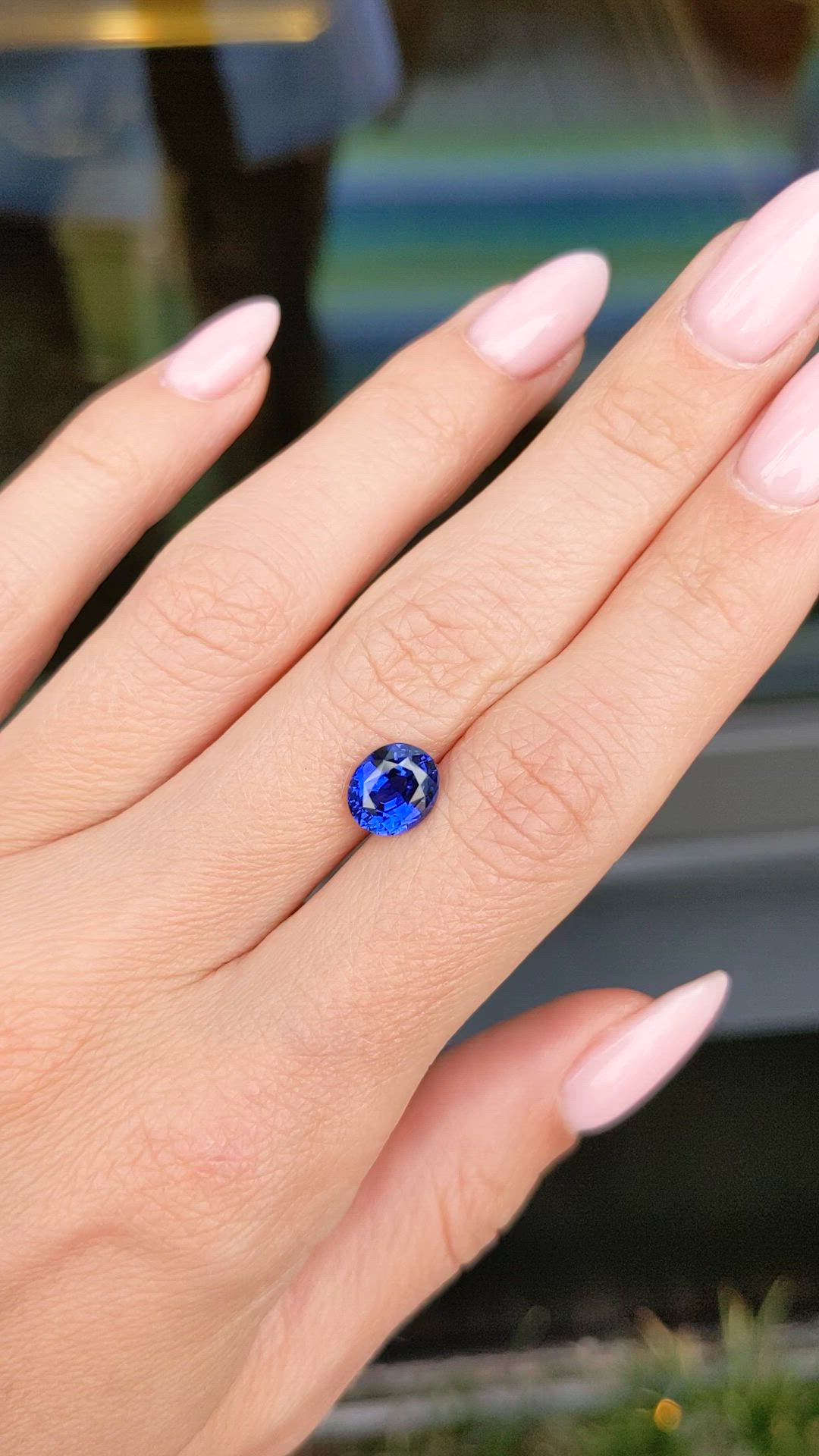 2.25 Ct. Blue Sapphire from Ceylon (Sri Lanka) Size Video