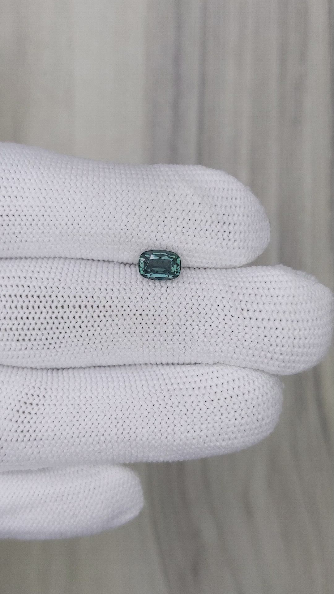 1.05 Ct. Bluish Green Sapphire from Ceylon (Sri Lanka) Size Video